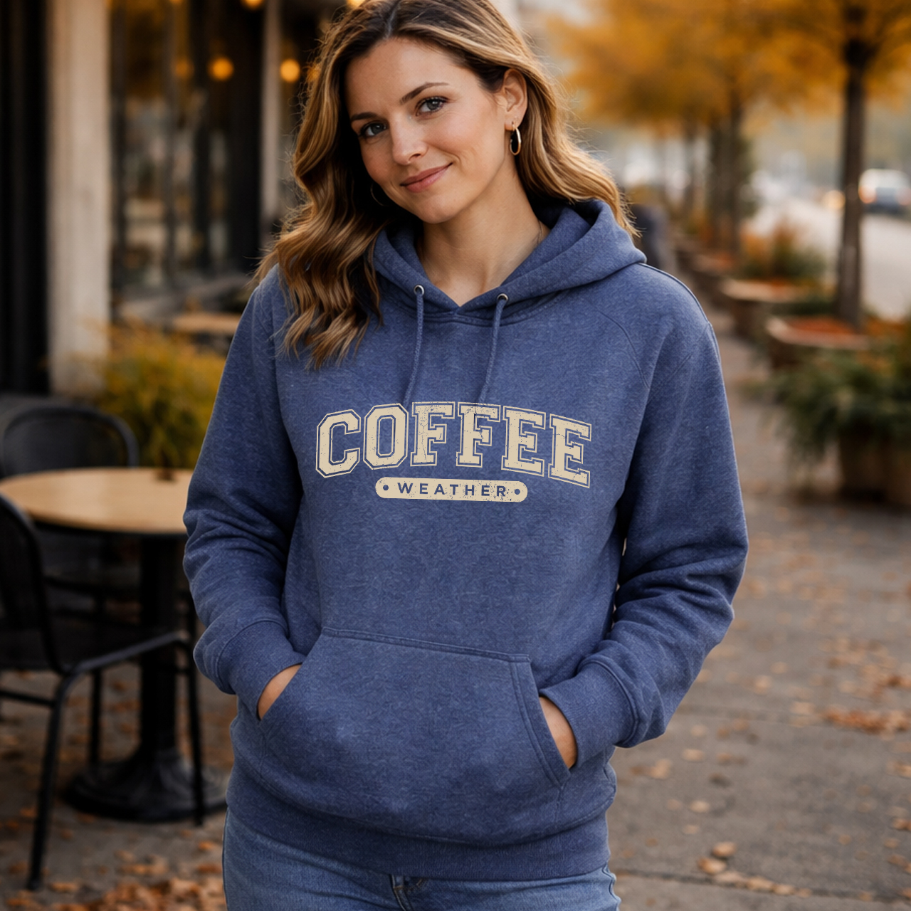 Coffee Weather Hoodie, Cozy Coffee Lover Pullover, Unisex Warmwear product thumbnail image Coffee Weather Hoodie, Cozy Coffee Lover Pullover, Unisex Warmwear product thumbnail image
