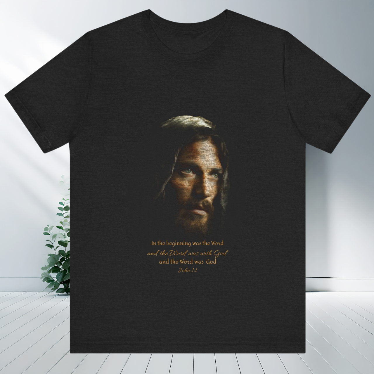 Inspirational Faith T-Shirt — 'In the Beginning was the Word...' Bible Verse Christian Tee