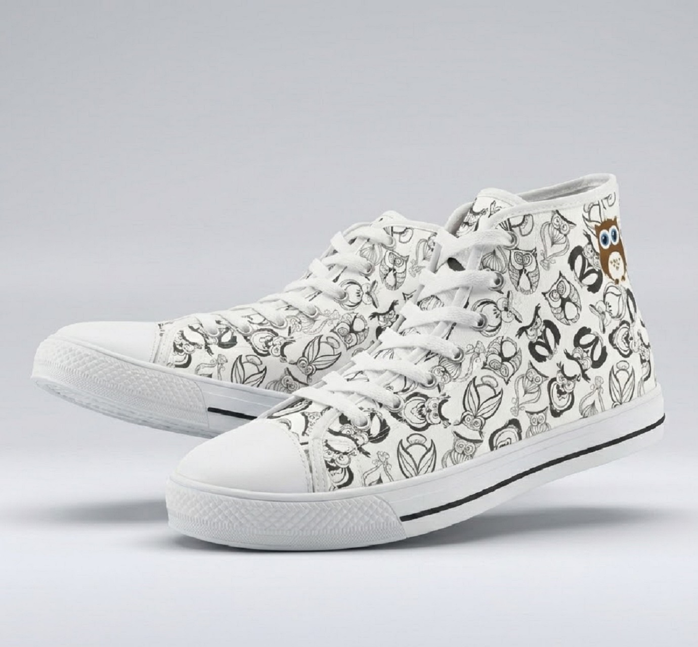 MNC Owl Pattern High Top Sneakers product thumbnail image MNC Owl Pattern High Top Sneakers product thumbnail image