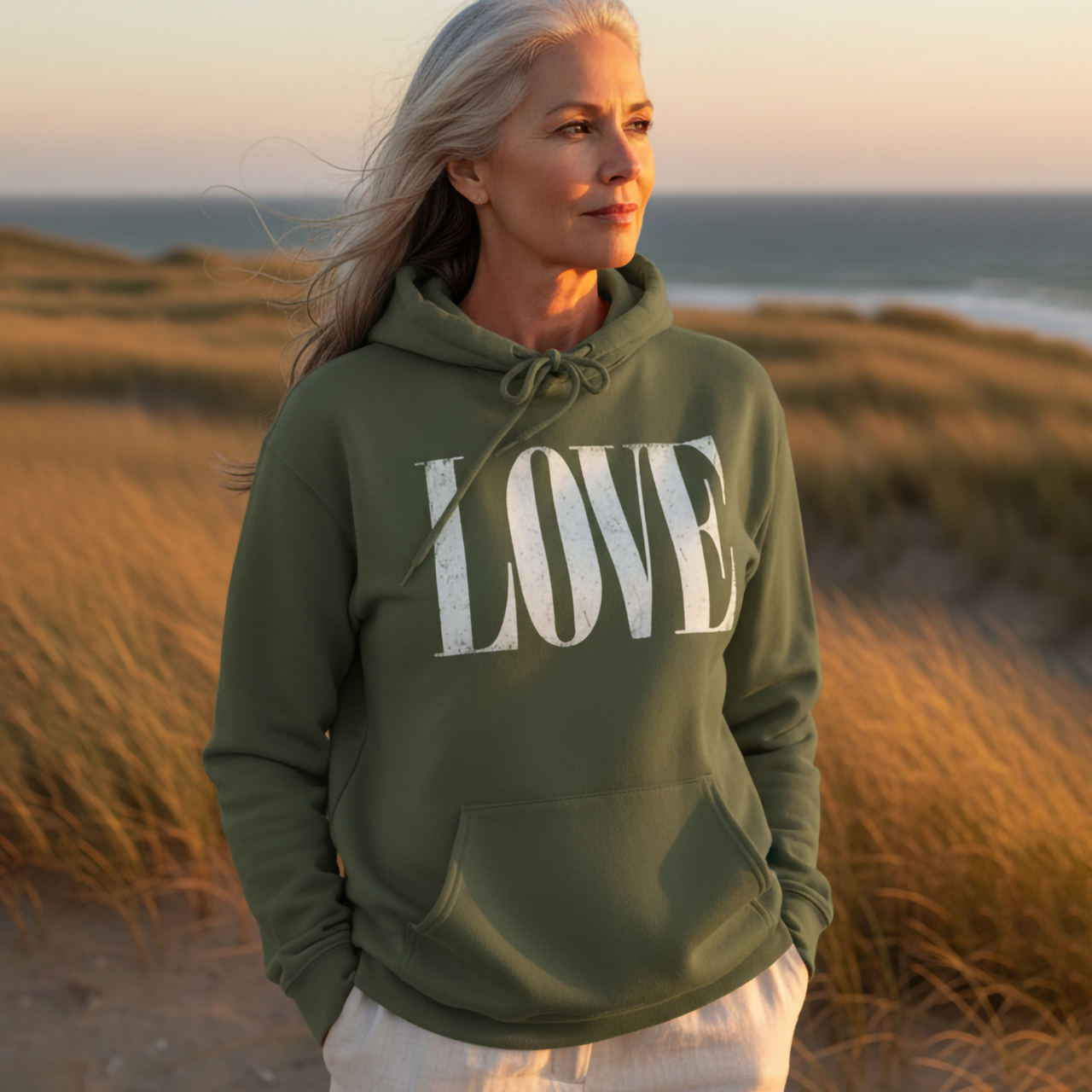 LOVE Graphic Hoodie, Bold Vintage Lettering Sweatshirt, Unisex Warmwear product thumbnail image LOVE Graphic Hoodie, Bold Vintage Lettering Sweatshirt, Unisex Warmwear product thumbnail image