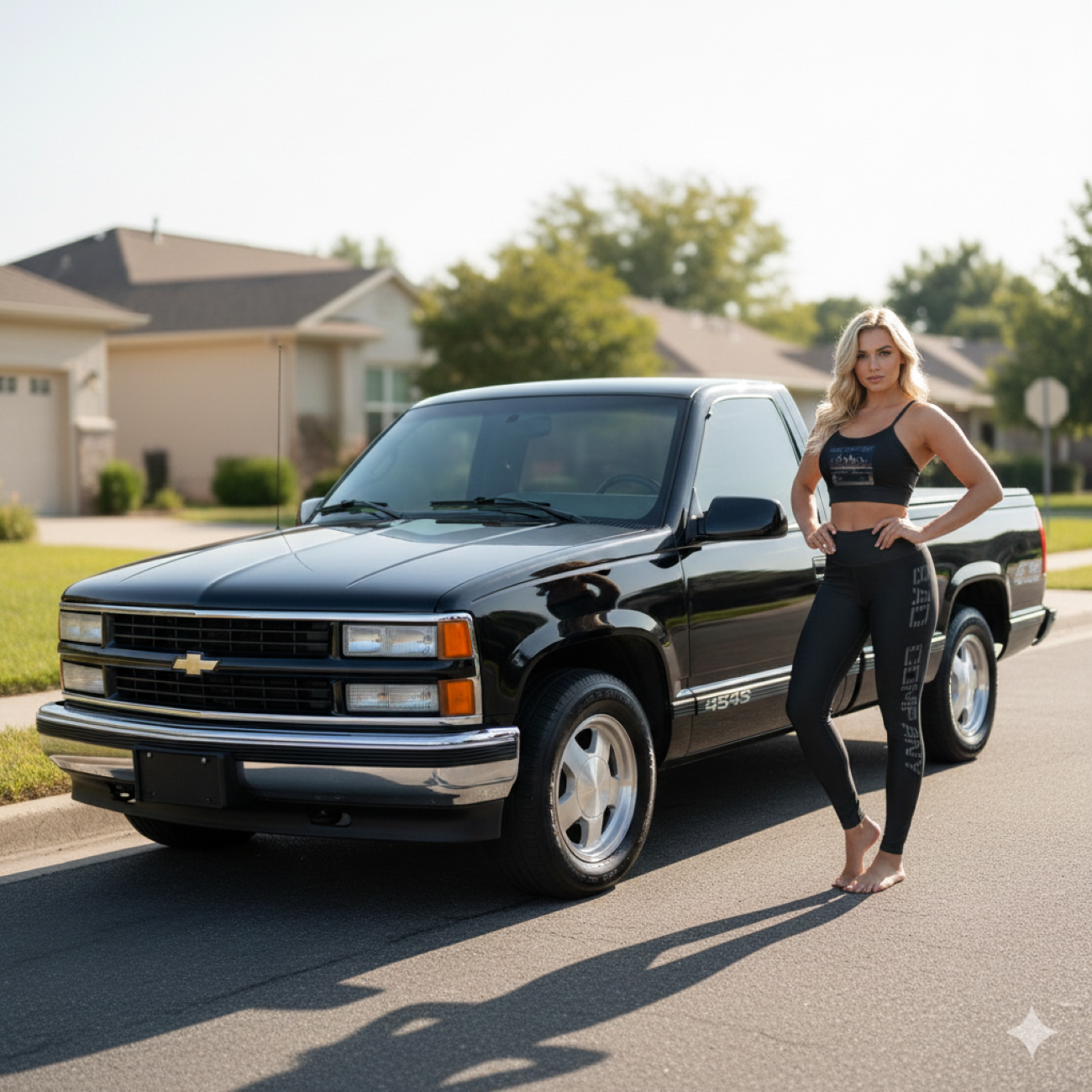 "Bad Company" Leggings — Sleek Black AOP Activewear product thumbnail image