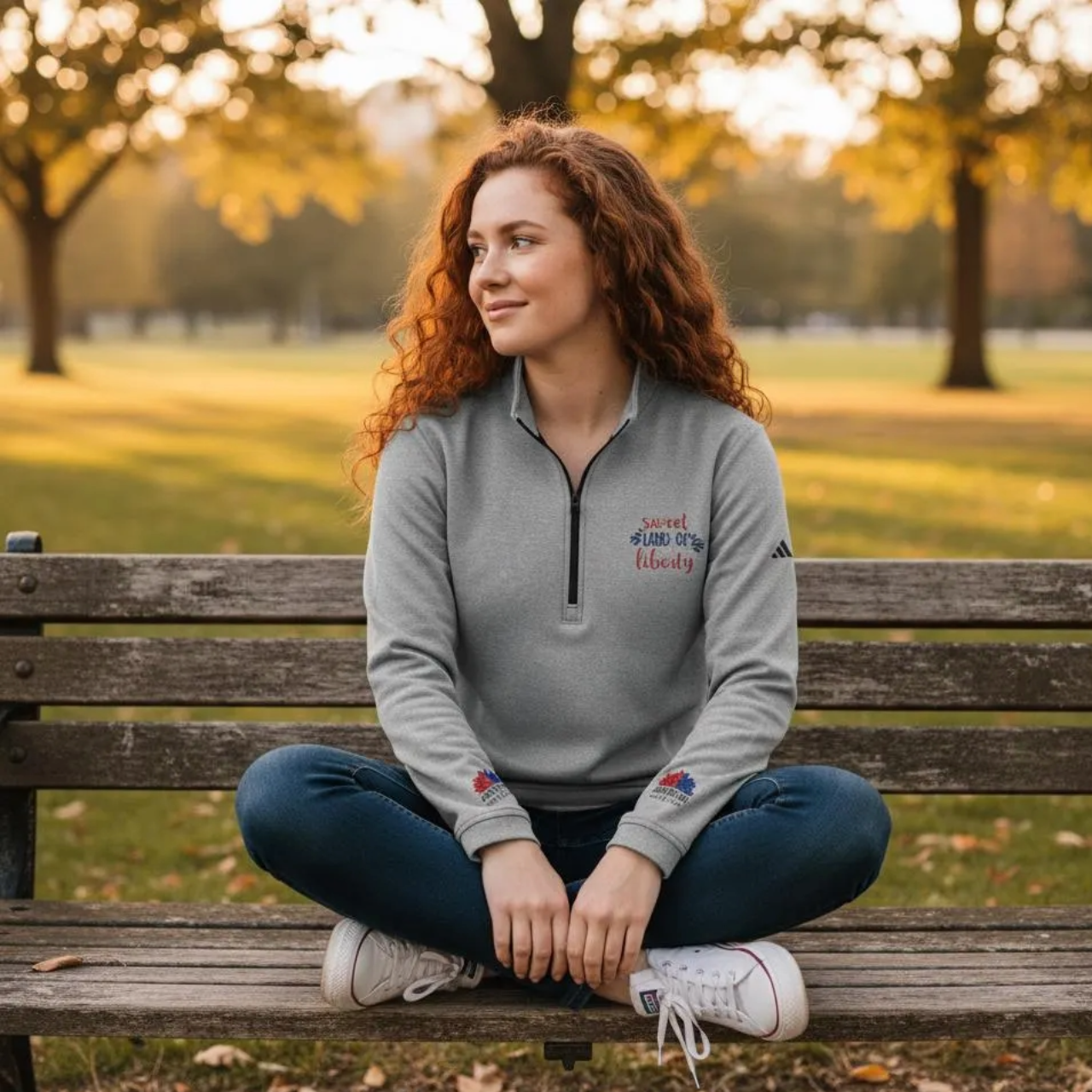 Embroidered Adidas Pullover