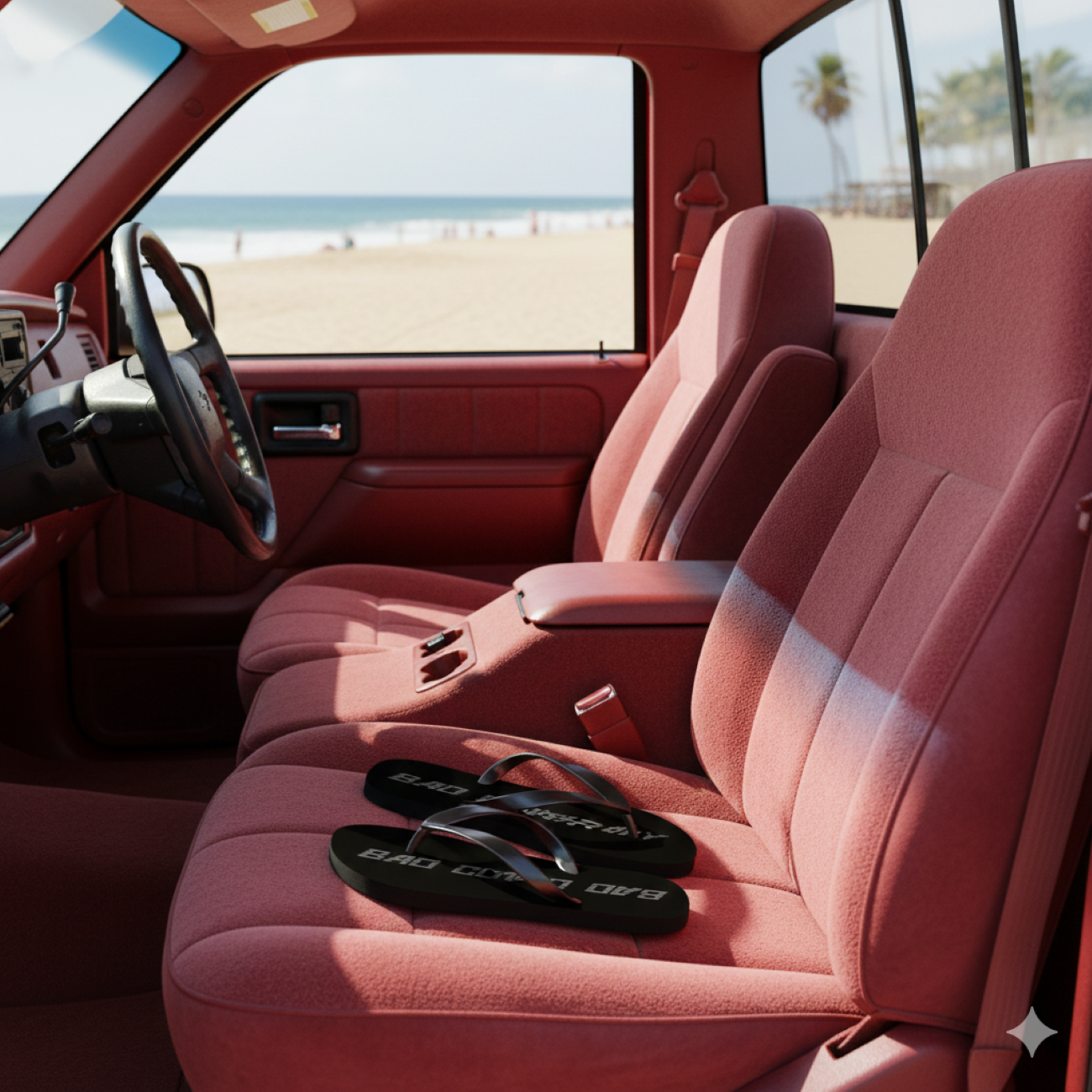 "Bad Company" Flip Flops – Black Retro Pixel Logo Beach Sandals