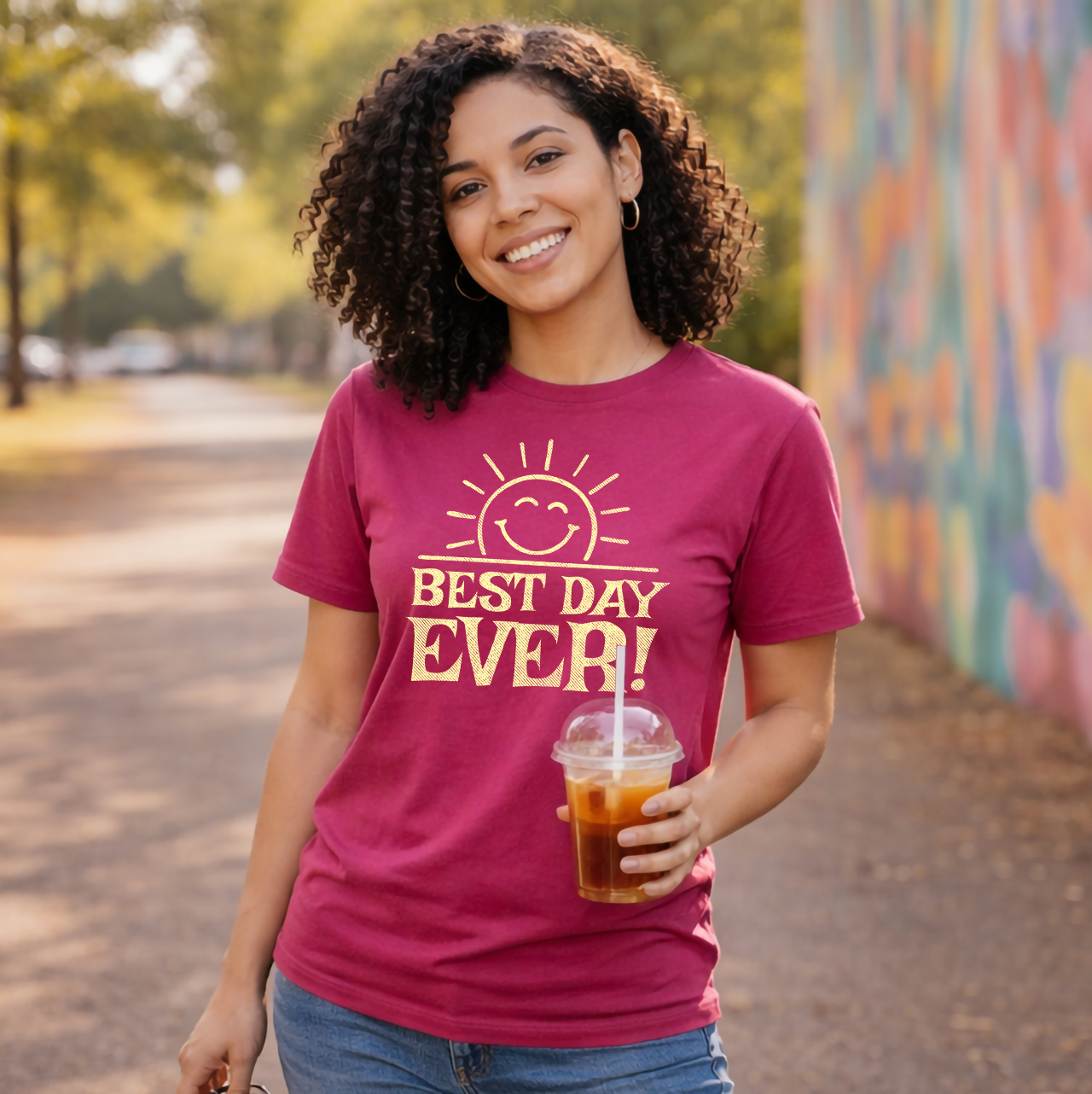 Best Day Ever Shirt, Sunny Smile Graphic Tee, Positive Shirt product thumbnail image