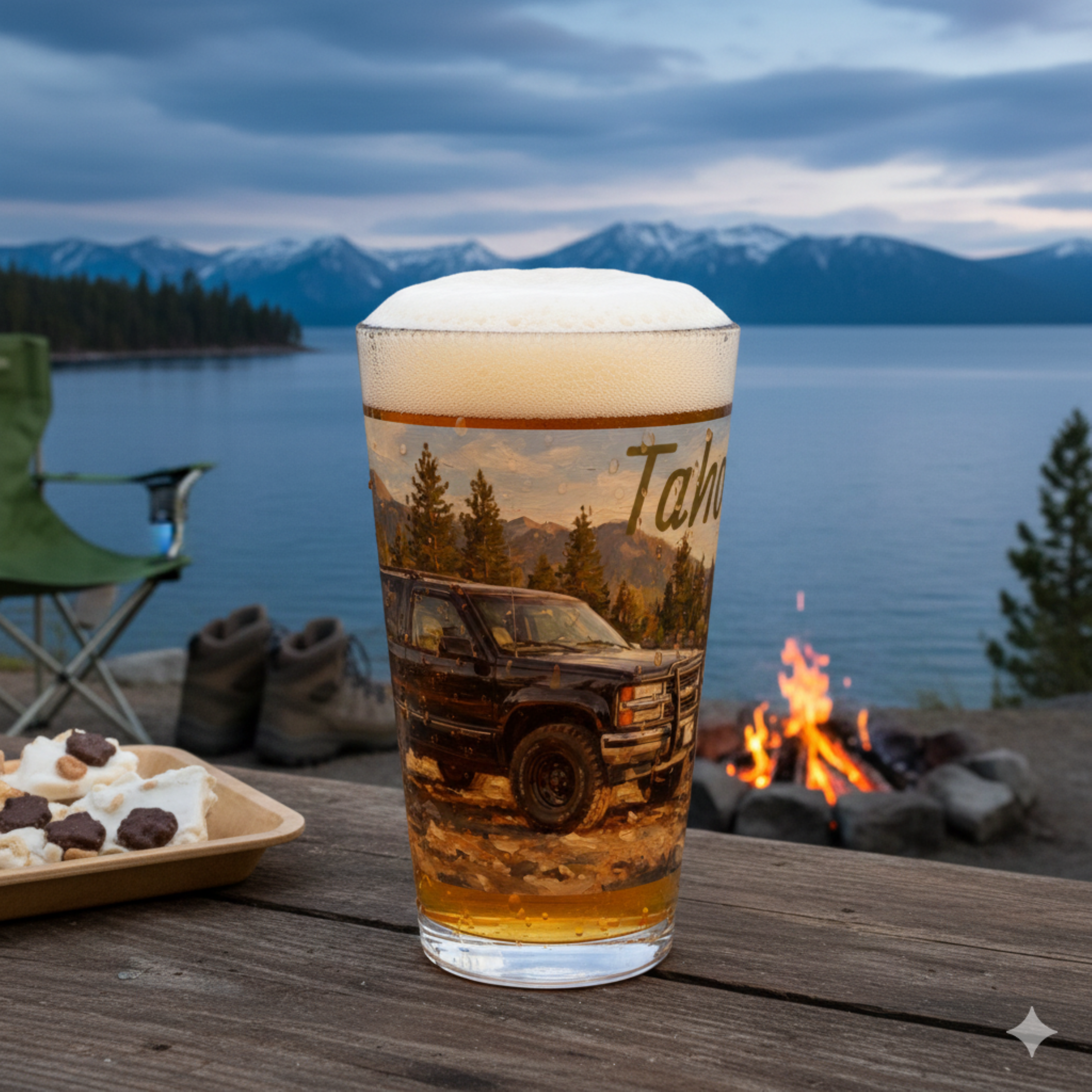 "Tahoe Life" 16oz Mixing Glass — Tahoe Off-Road Scenic Pint