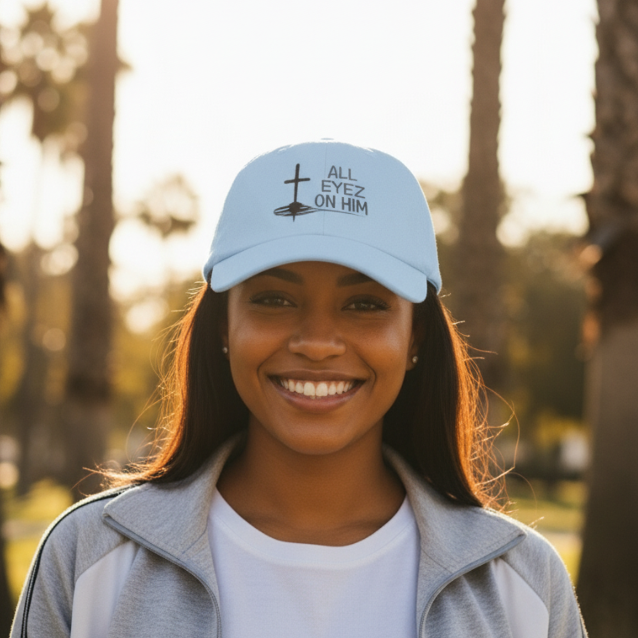 “All Eyes on Him” Embroidered Design Dad Cap – Christian Adjustable Unisex Cap- Minimal Cross Faith Hat, product thumbnail image “All Eyes on Him” Embroidered Design Dad Cap – Christian Adjustable Unisex Cap- Minimal Cross Faith Hat, product thumbnail image