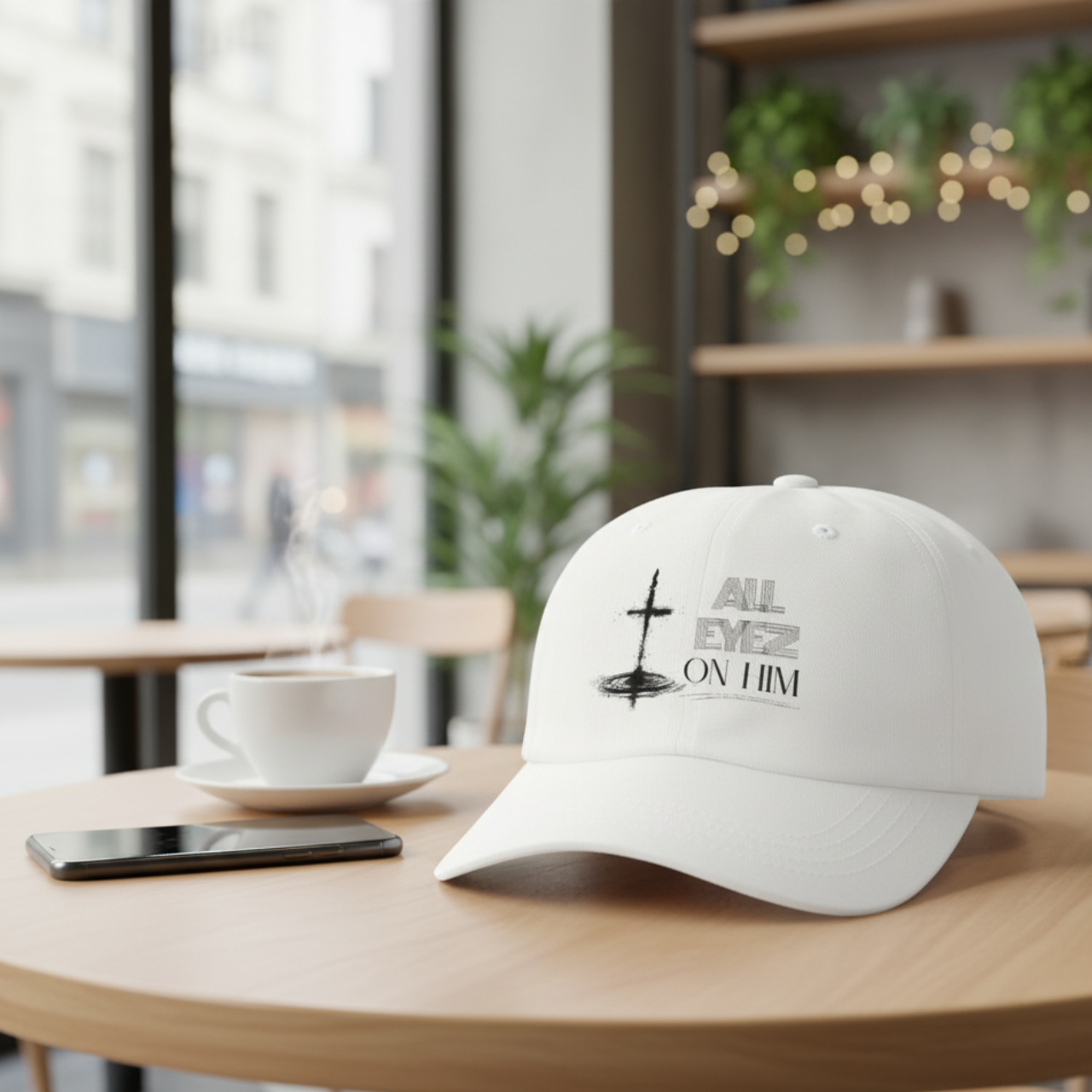 “All Eyes on Him” Embroidered Design Dad Cap – Christian Adjustable Unisex Cap- Minimal Cross Faith Hat, product thumbnail image “All Eyes on Him” Embroidered Design Dad Cap – Christian Adjustable Unisex Cap- Minimal Cross Faith Hat, product thumbnail image