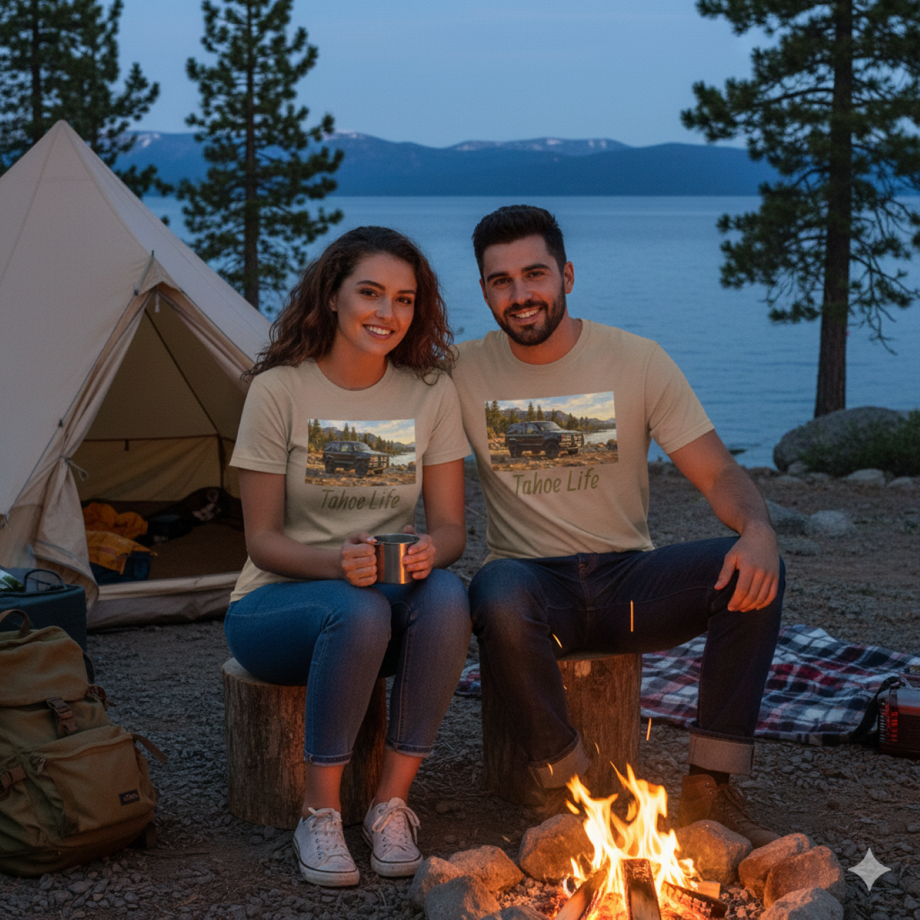 "Tahoe Life" Truck Tee — Vintage Lake Truck T-Shirt product thumbnail image "Tahoe Life" Truck Tee — Vintage Lake Truck T-Shirt product thumbnail image