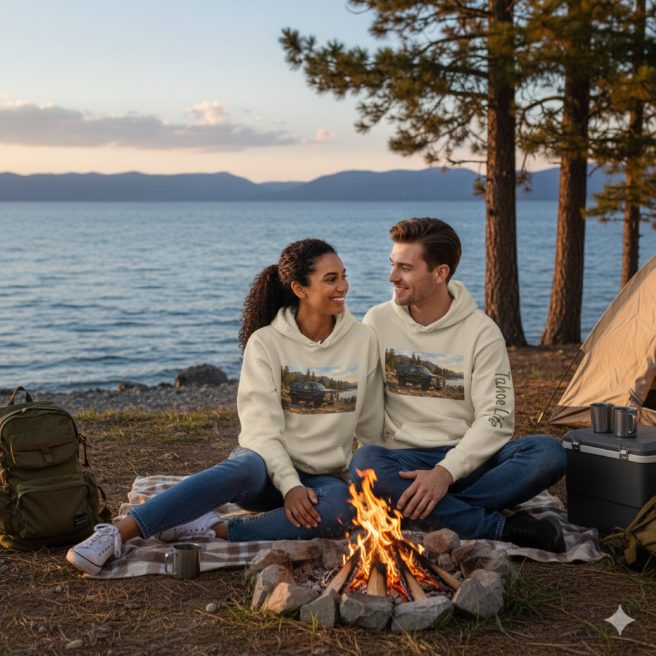 "Tahoe Life" Hoodie — Vintage  Truck Lakeside Graphic 