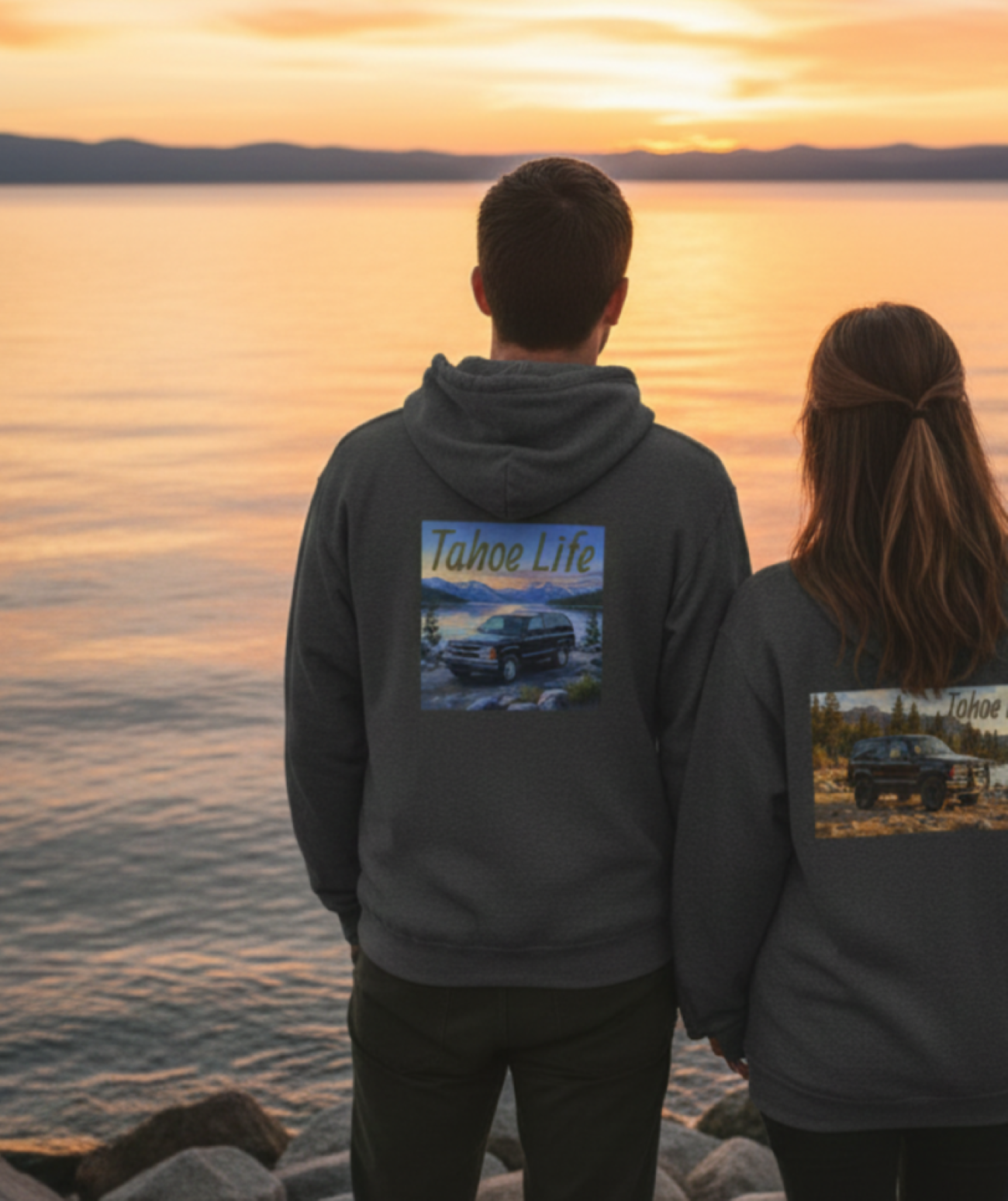"Tahoe Life" Zip Hoodie -  Vintage Truck Lake Adventure product thumbnail image