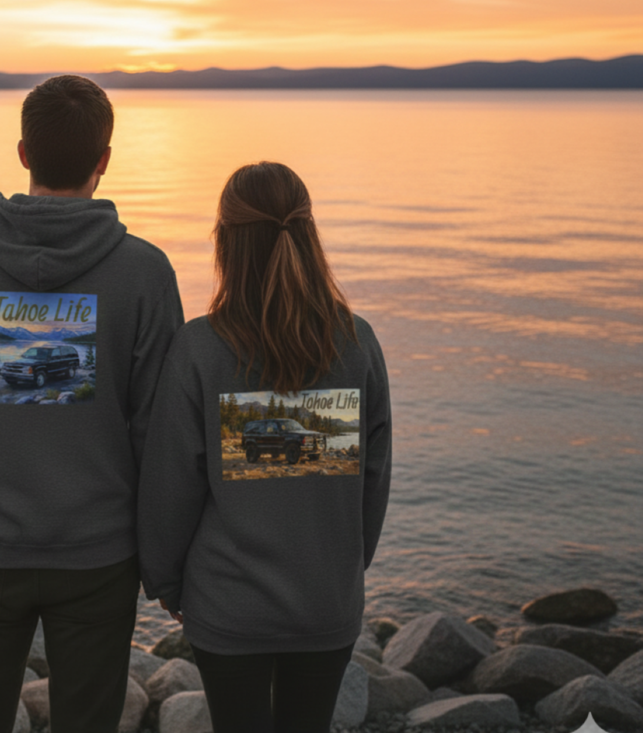 "Tahoe Life" Zip Hoodie -  Vintage Truck Lake Adventure