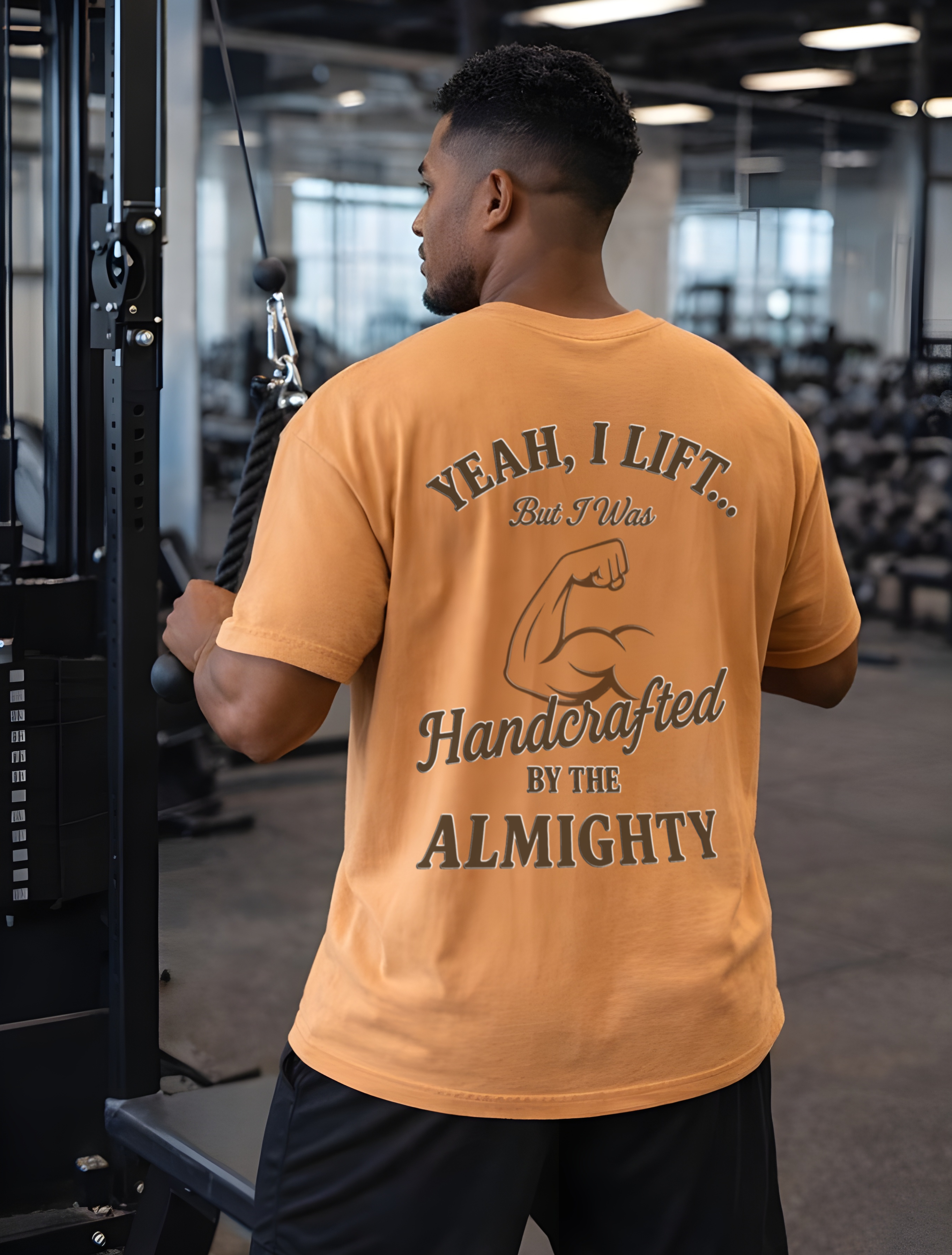 Yeah I Lift But I Was Handcrafted by the Almighty Christian Workout Shirt – Faith and Fitness Oversized Boxy Tee, Psalm 139:14 Gym Shirt, Christian Apparel for Men and Women product thumbnail image