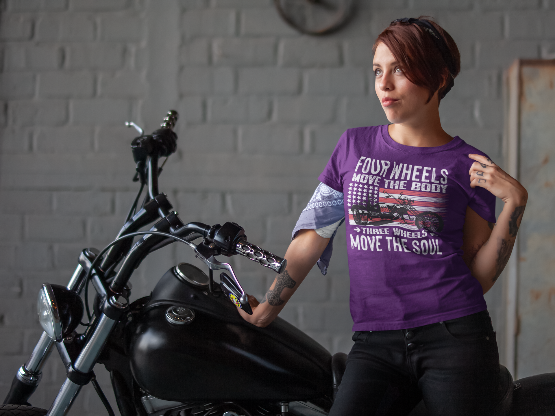 Trike T-Shirt - Four Wheels Move the Body Three Wheels Move the Soul Tee - Unisex Trike Shirt product thumbnail image Trike T-Shirt - Four Wheels Move the Body Three Wheels Move the Soul Tee - Unisex Trike Shirt product thumbnail image