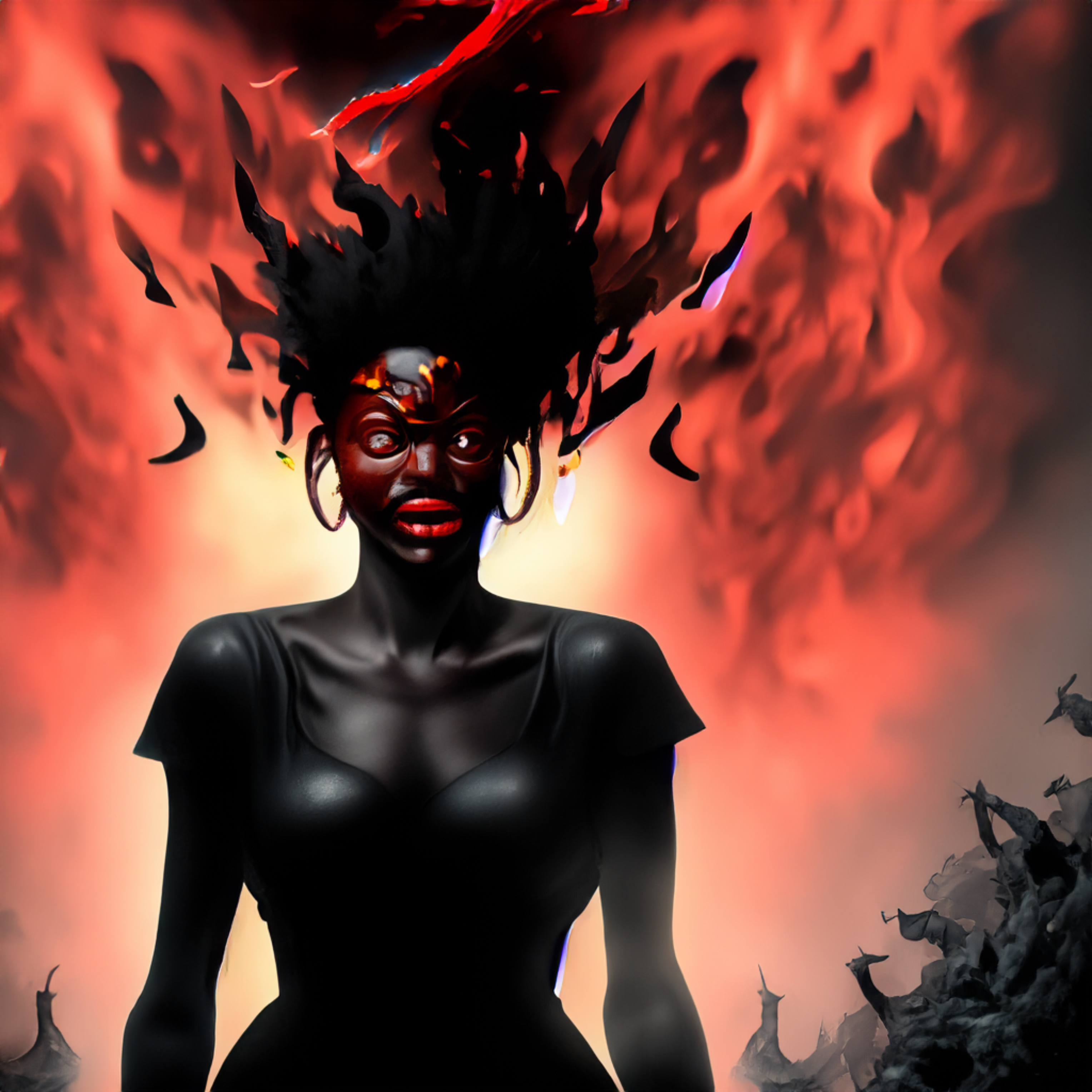 Demon Females Rolled Poster