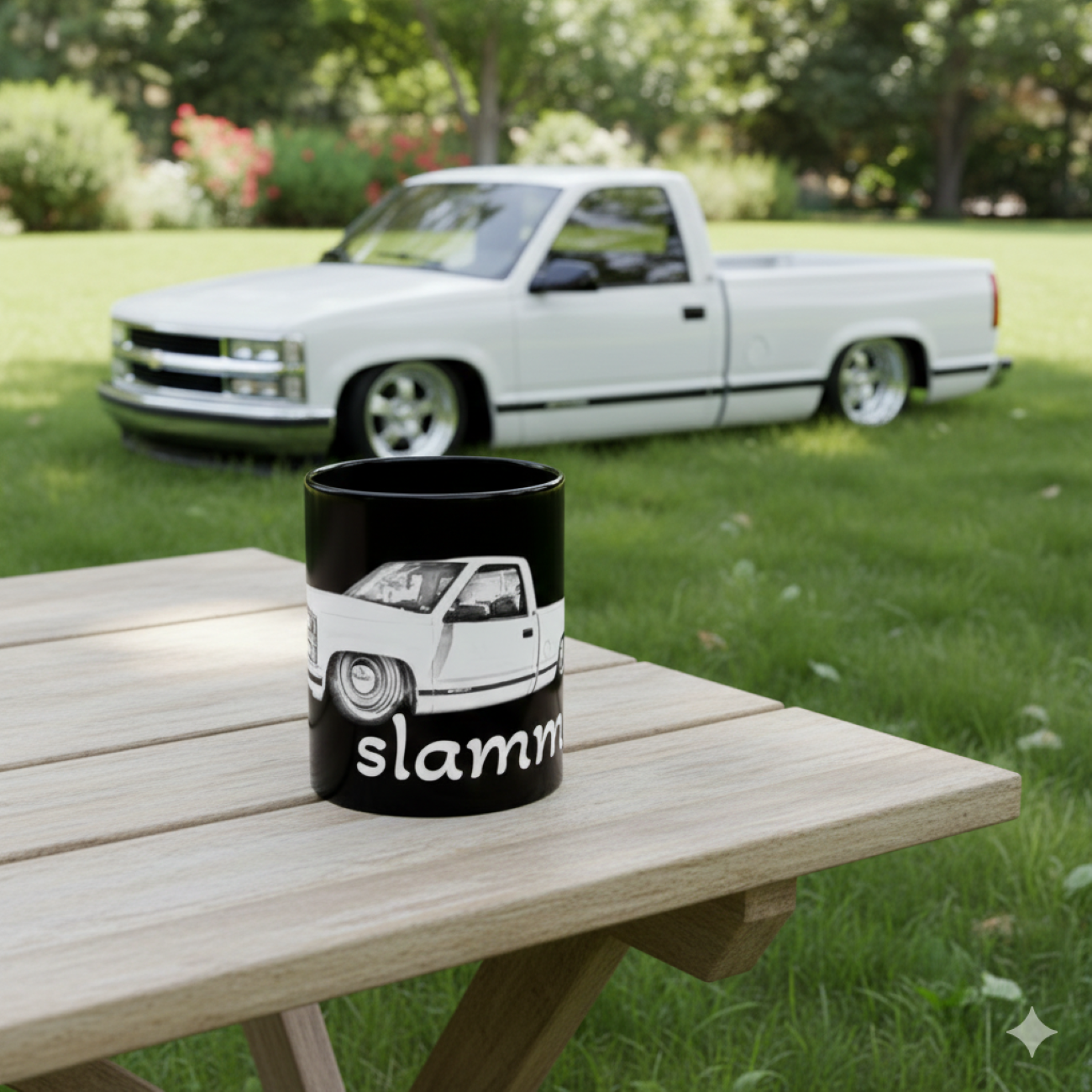 "Slammed" Truck Black Mug — Lowered Pickup Coffee Cup (11oz/15oz) product thumbnail image "Slammed" Truck Black Mug — Lowered Pickup Coffee Cup (11oz/15oz) product thumbnail image