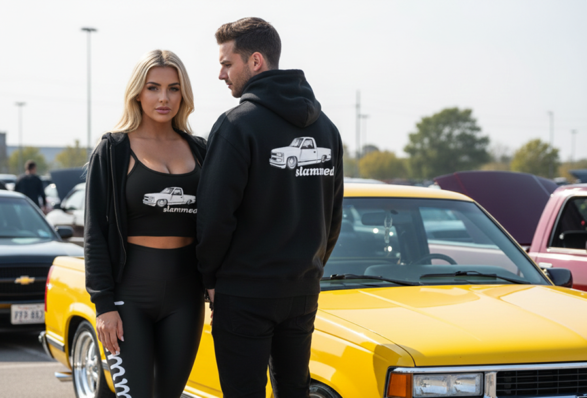 "Slammed" Zip Hoodie – Lowered Truck Graphic product thumbnail image