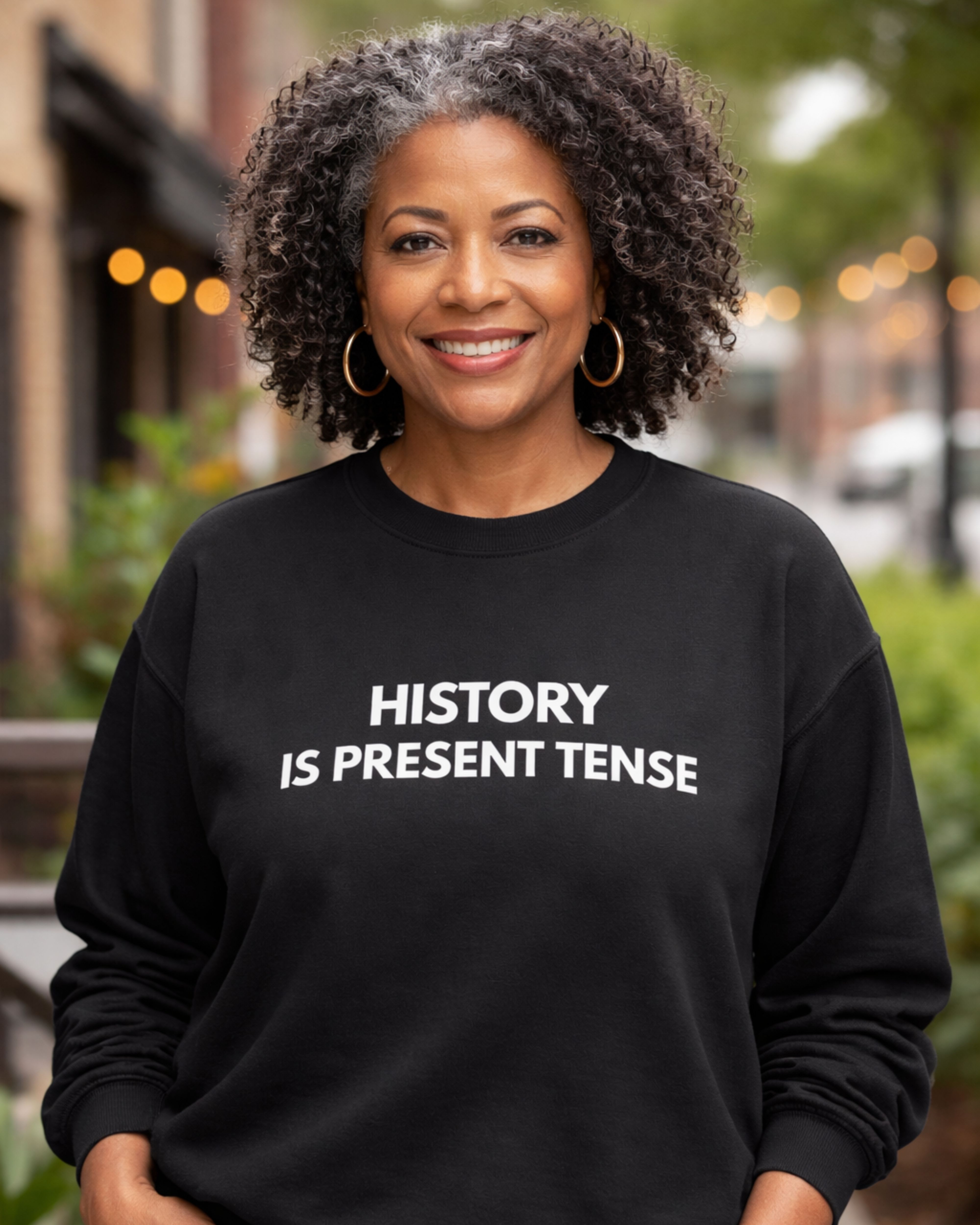 PHRASE CREWNECK – HISTORY IS PRESENT TENSE - Wht-Ltrs product thumbnail image
