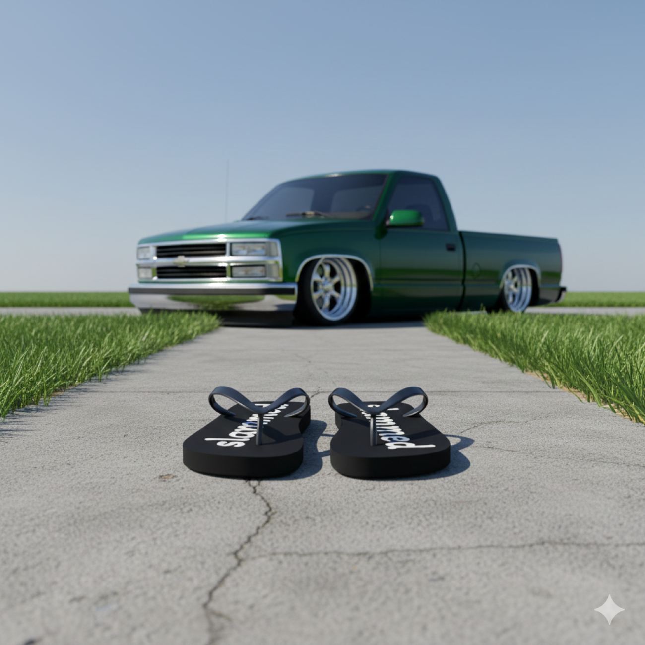 "Slammed" Black Flip Flops – Casual Beach Sandals with Bold Script