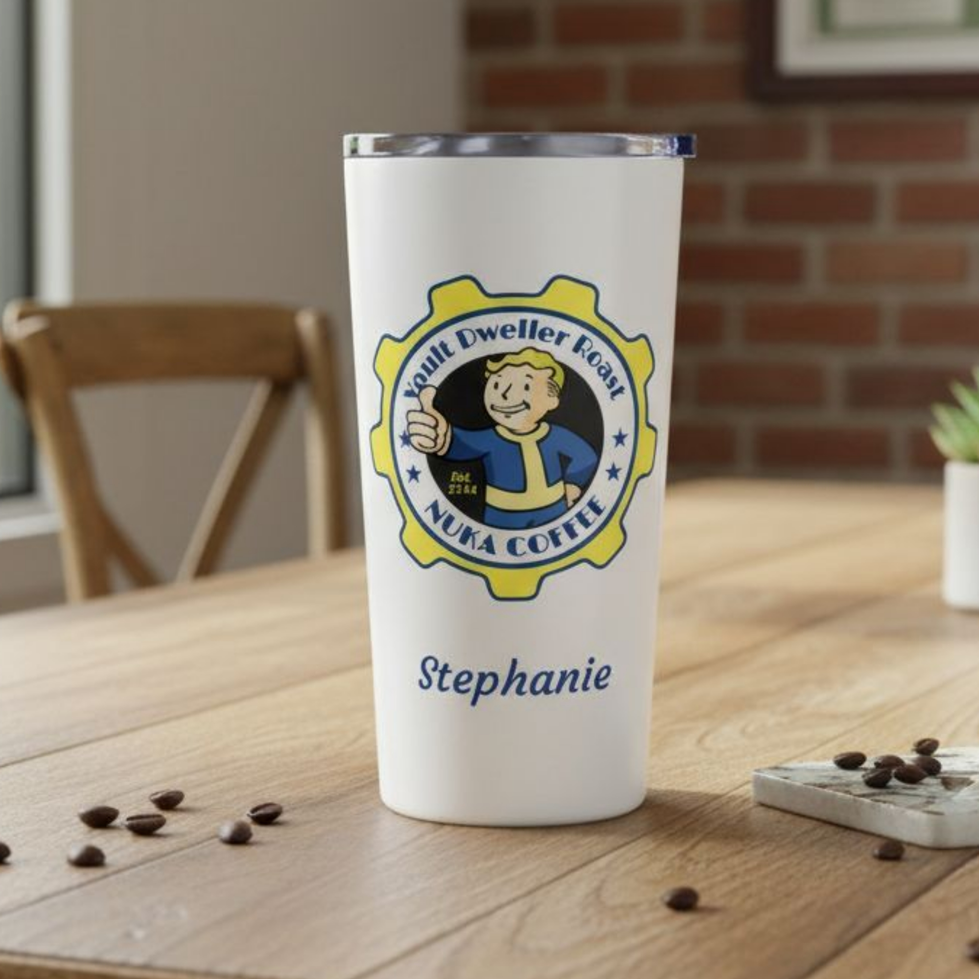 Personalized Nuka-Coffee Vault Dweller Tumbler 20 oz