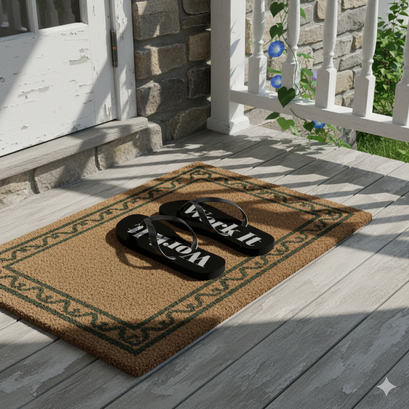 "Work It" Flip Flops — Black Casual Beach Sandals product thumbnail image