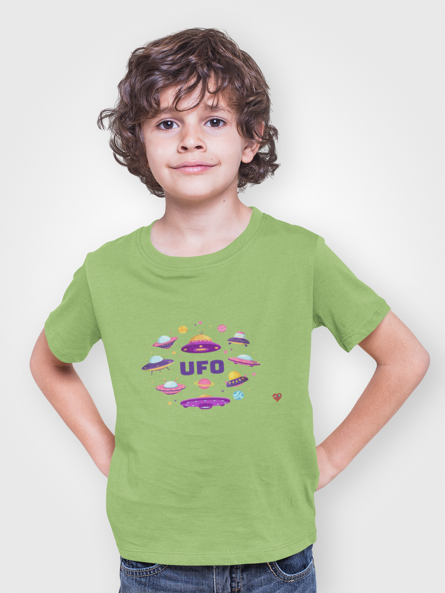 Kids UFO Graphic Tee — Colorful Spaceship Design product thumbnail image Kids UFO Graphic Tee — Colorful Spaceship Design product thumbnail image