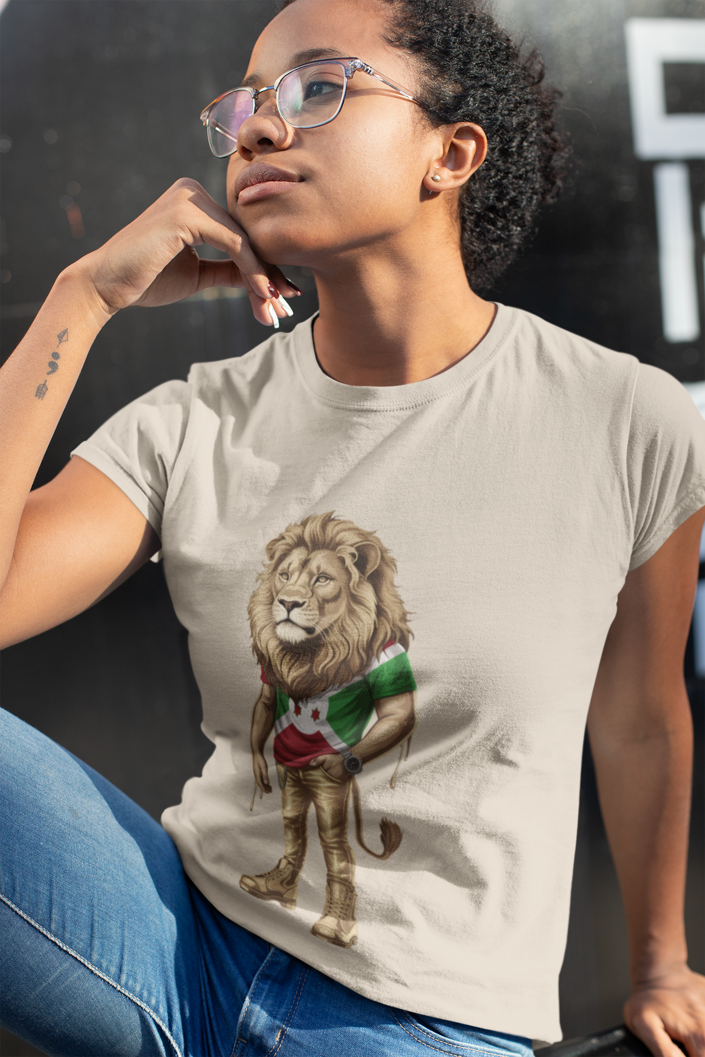 Lion with burundi Tee  product thumbnail image
