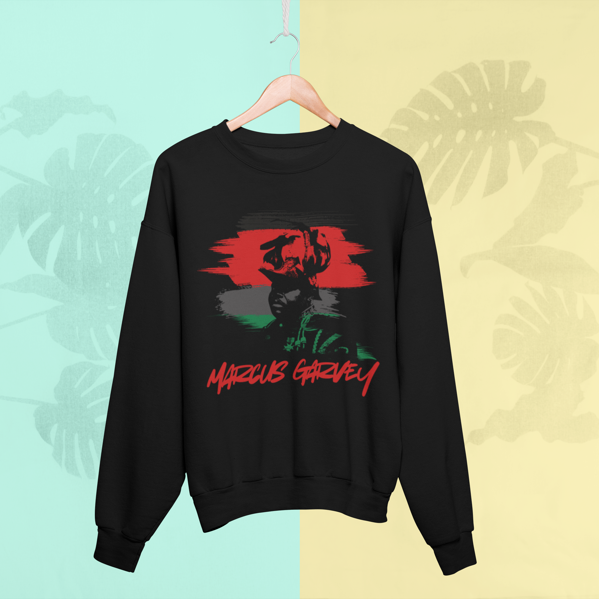 Marcus Garvey Crewneck Sweatshirt — Pan-African Portrait &amp; Back Quote product thumbnail image