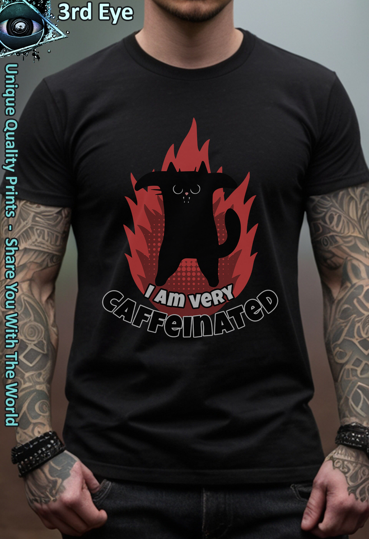 Vintage Hyper Black Cat Graphic – I Am Very Caffeinated Vintage Hyper Black Cat Graphic – I Am Very Caffeinated