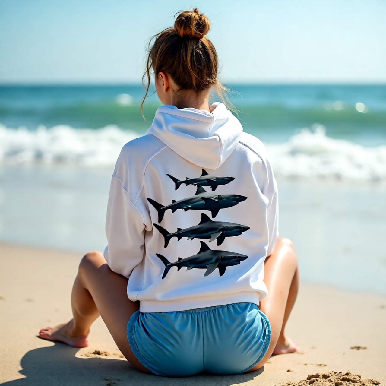 Vintage Shark Hoodie Hammerhead Great White Sweatshirt Graphic Shirt Sea Creatures Clothing Shark Lover Gifts Nature Top Hooded Sweater From £27.58 $36.87