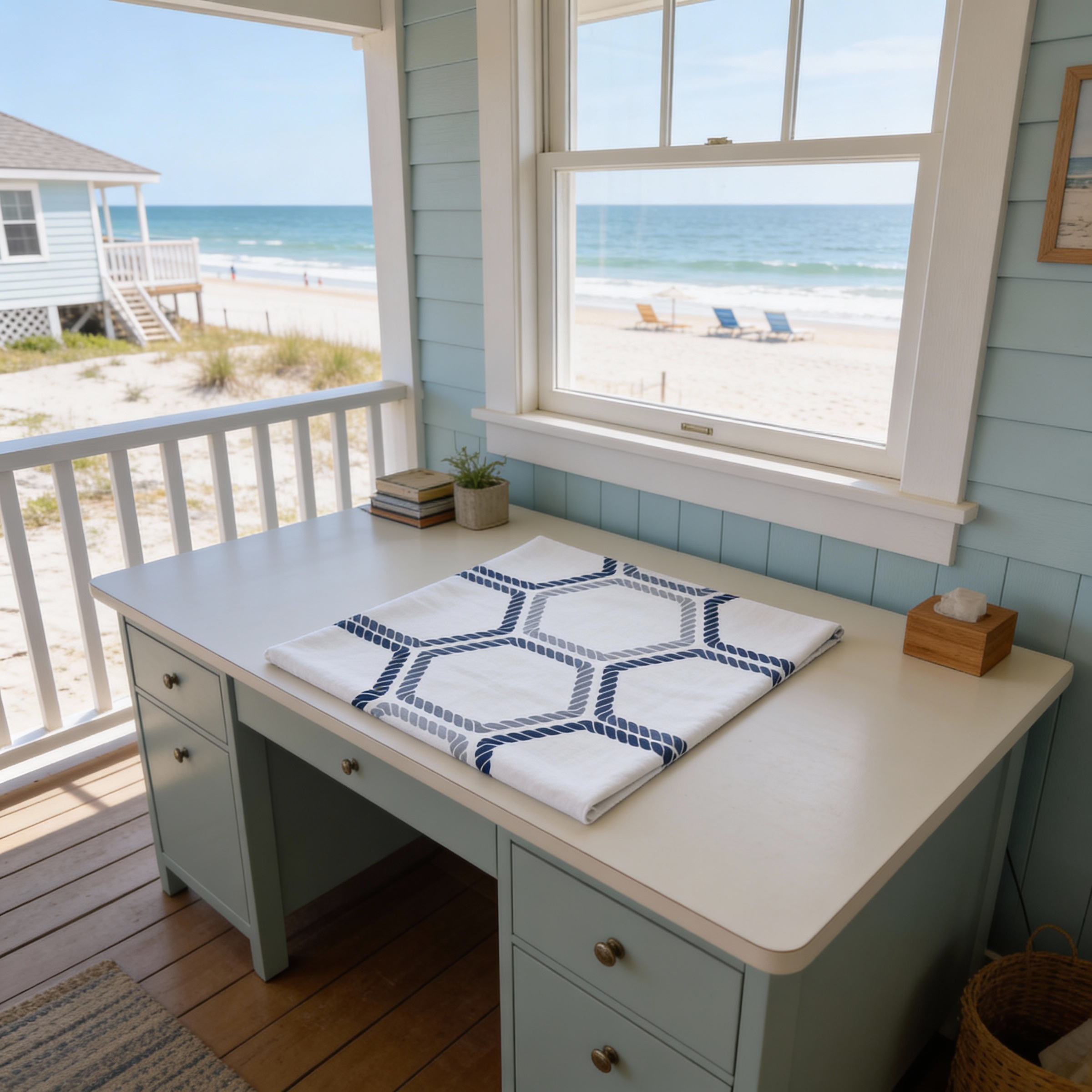 Nautical Rope Fabric Cotton Material, Light Blue Navy Coastal Print | Marine Rope Pattern Fabric by the Yard | Beach Decor Sewing Quilting product thumbnail image Nautical Rope Fabric Cotton Material, Light Blue Navy Coastal Print | Marine Rope Pattern Fabric by the Yard | Beach Decor Sewing Quilting product thumbnail image