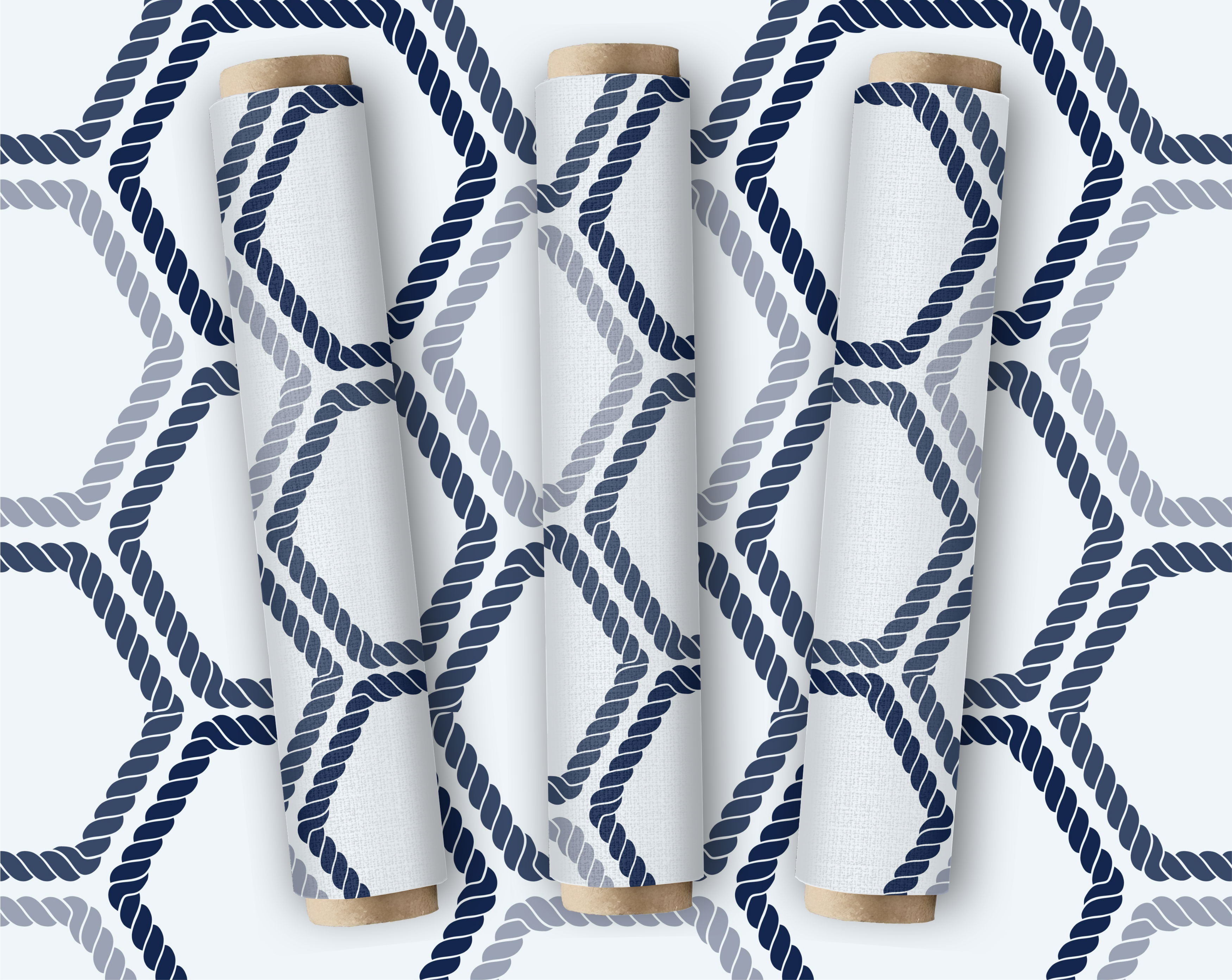 Nautical Rope Fabric Cotton Material, Light Blue Navy Coastal Print | Marine Rope Pattern Fabric by the Yard | Beach Decor Sewing Quilting product thumbnail image Nautical Rope Fabric Cotton Material, Light Blue Navy Coastal Print | Marine Rope Pattern Fabric by the Yard | Beach Decor Sewing Quilting product thumbnail image