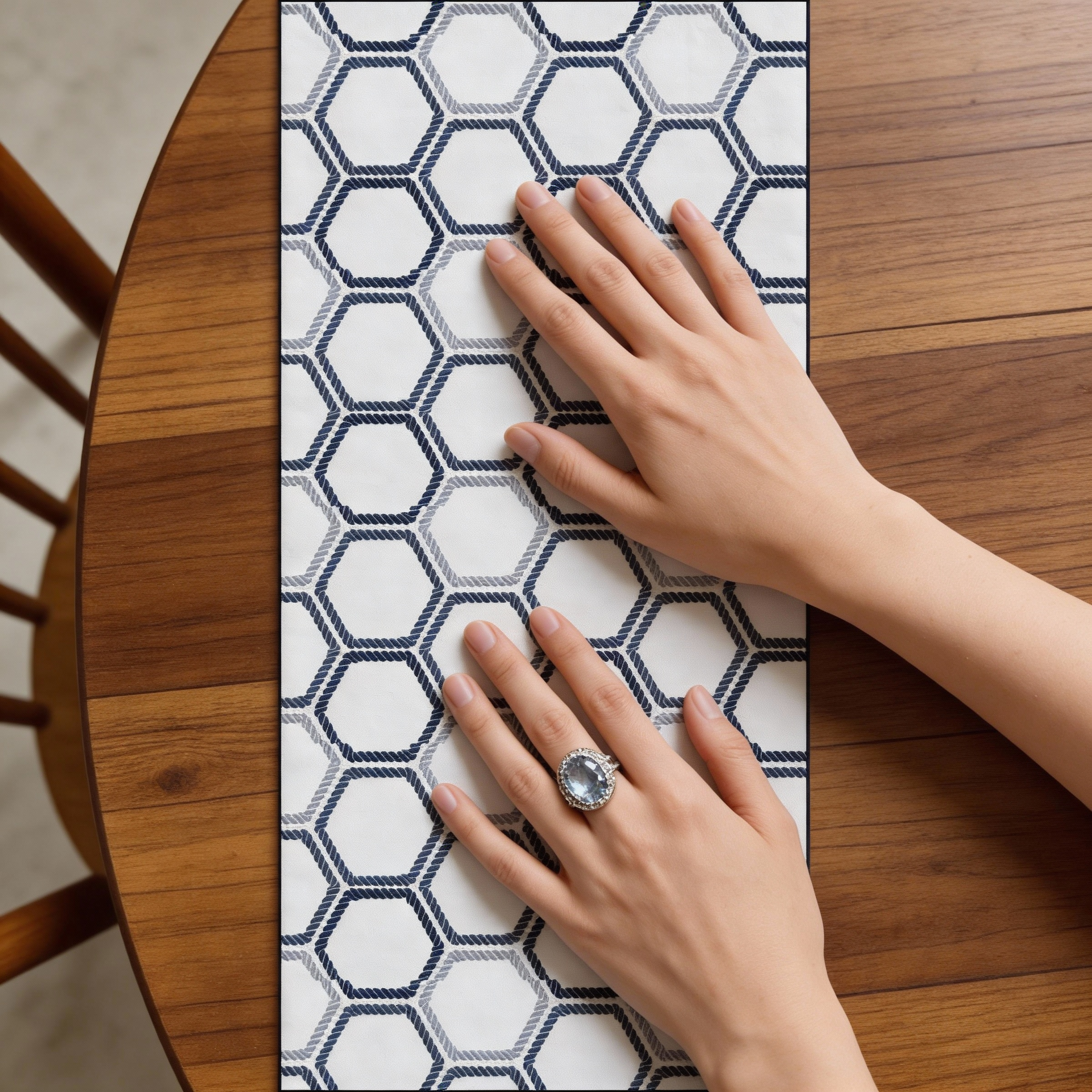 Nautical Rope Fabric Cotton Material, Light Blue Navy Coastal Print | Marine Rope Pattern Fabric by the Yard | Beach Decor Sewing Quilting product thumbnail image Nautical Rope Fabric Cotton Material, Light Blue Navy Coastal Print | Marine Rope Pattern Fabric by the Yard | Beach Decor Sewing Quilting product thumbnail image