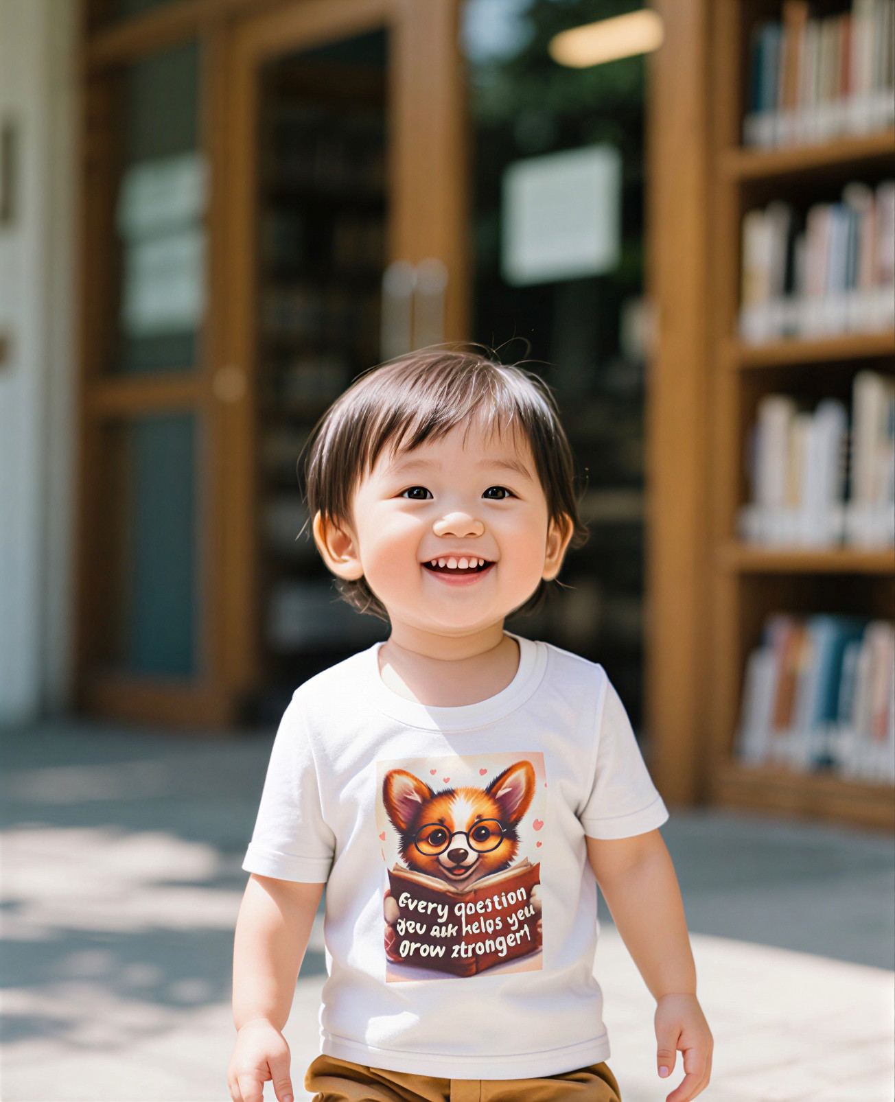 Infant Tee — Cute Corgi Every Question You Ask Helps You Grow Stronger Baby Shirt product thumbnail image