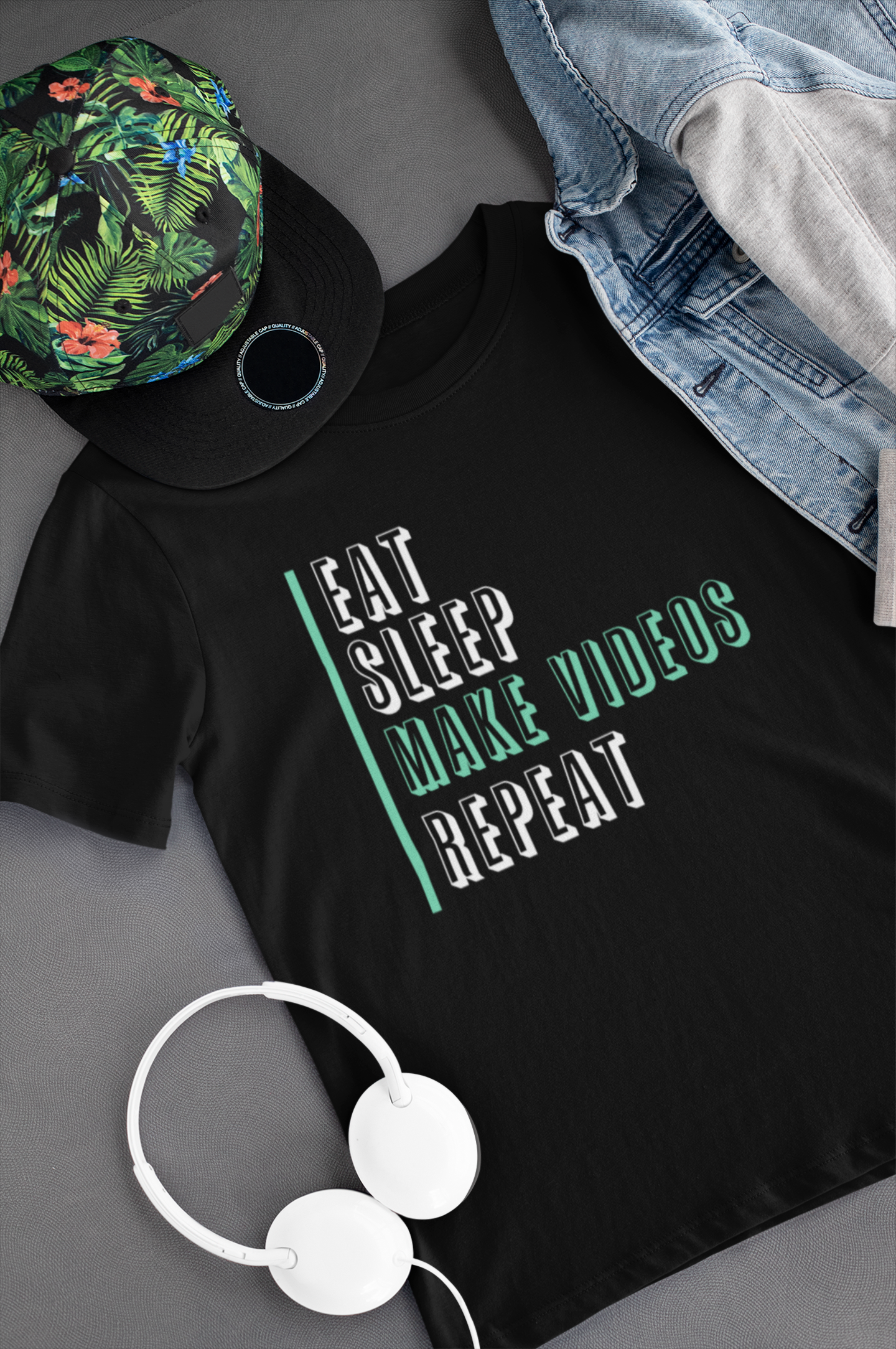 Eat Sleep Make Videos Repeat Shirt product thumbnail image Eat Sleep Make Videos Repeat Shirt product thumbnail image