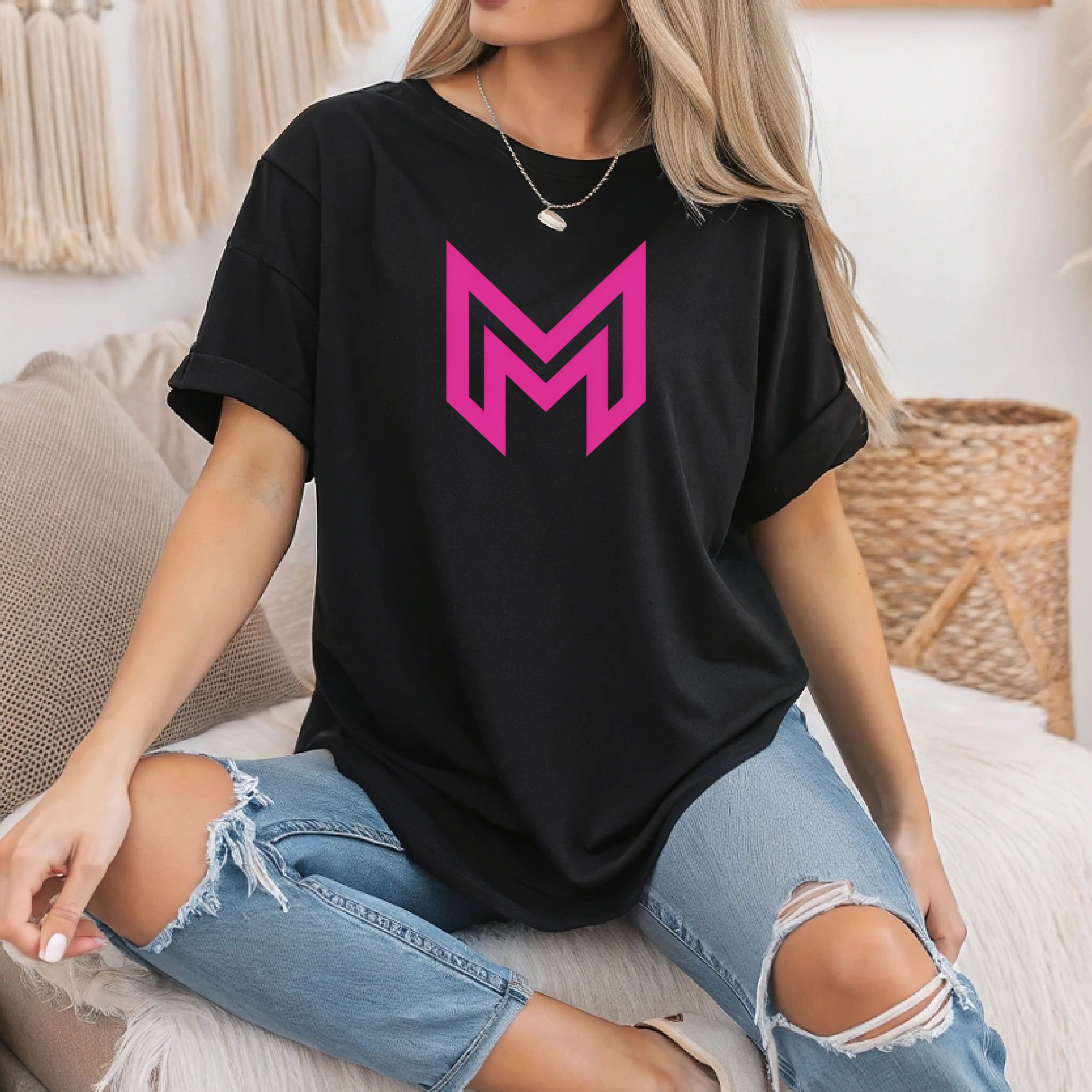 "M" Logo T‑Shirt — Pink MorganismMoves Tee