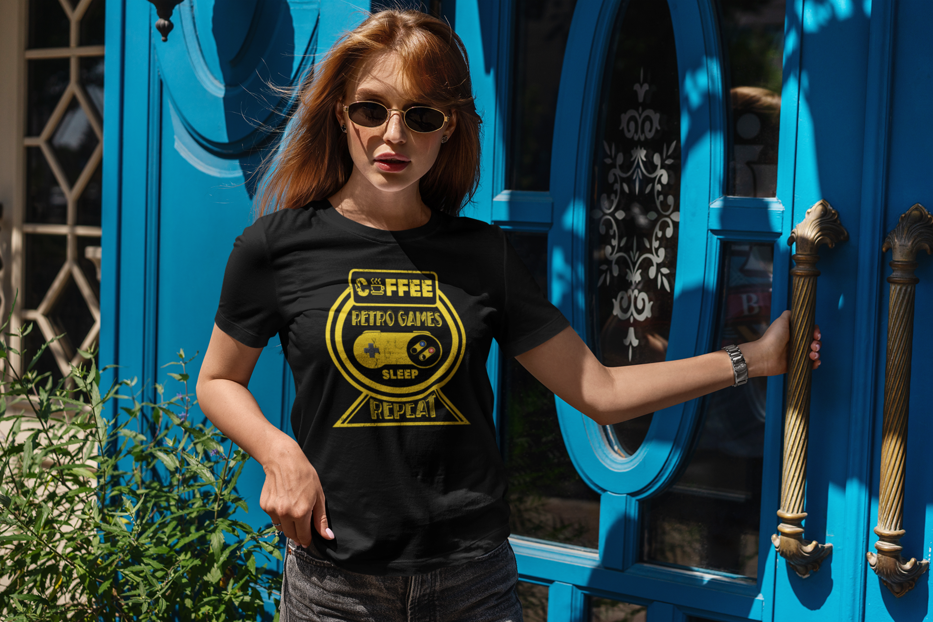 Coffee Retro Games Sleep Repeat Shirt product thumbnail image