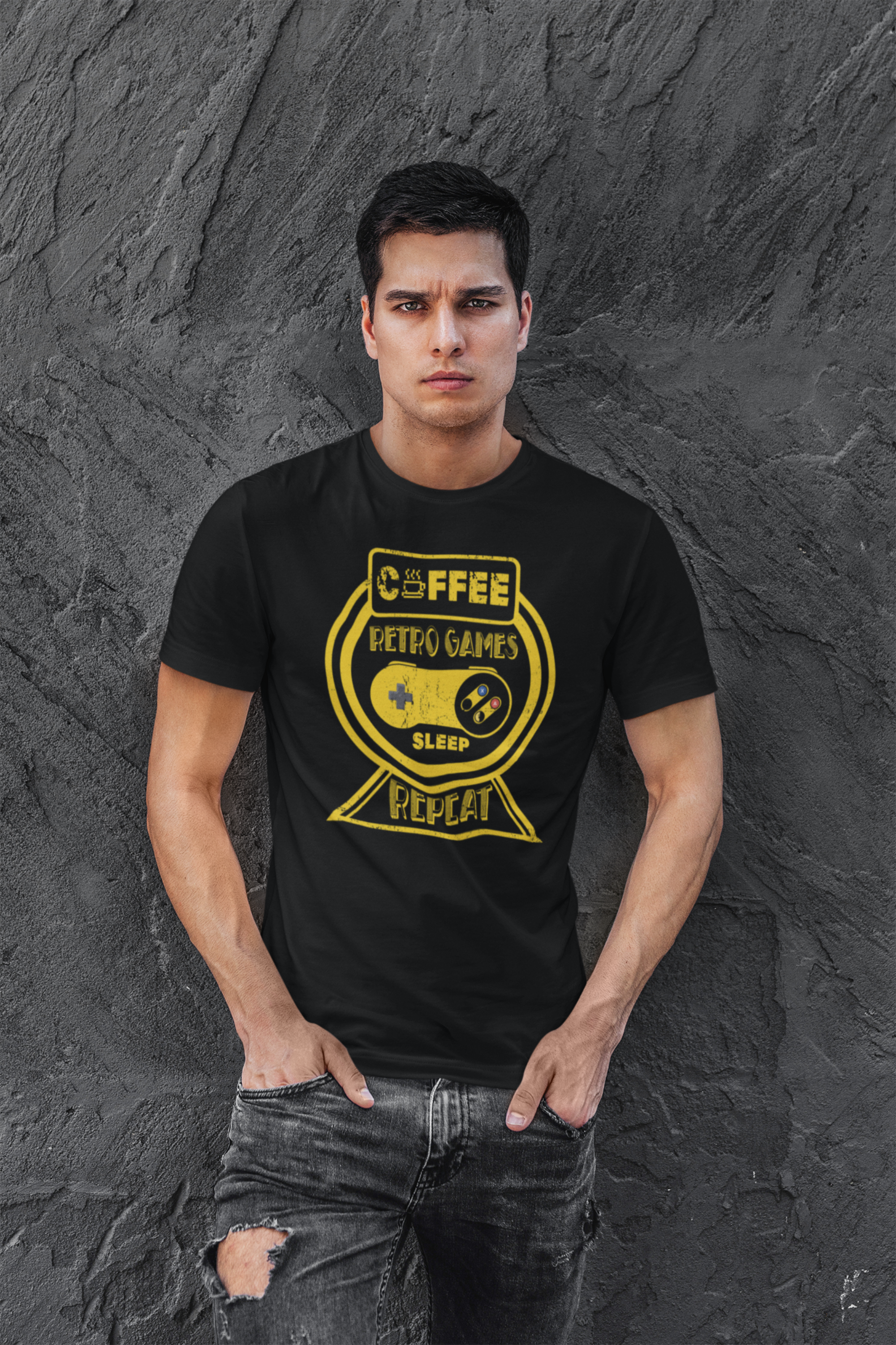Coffee Retro Games Sleep Repeat Shirt