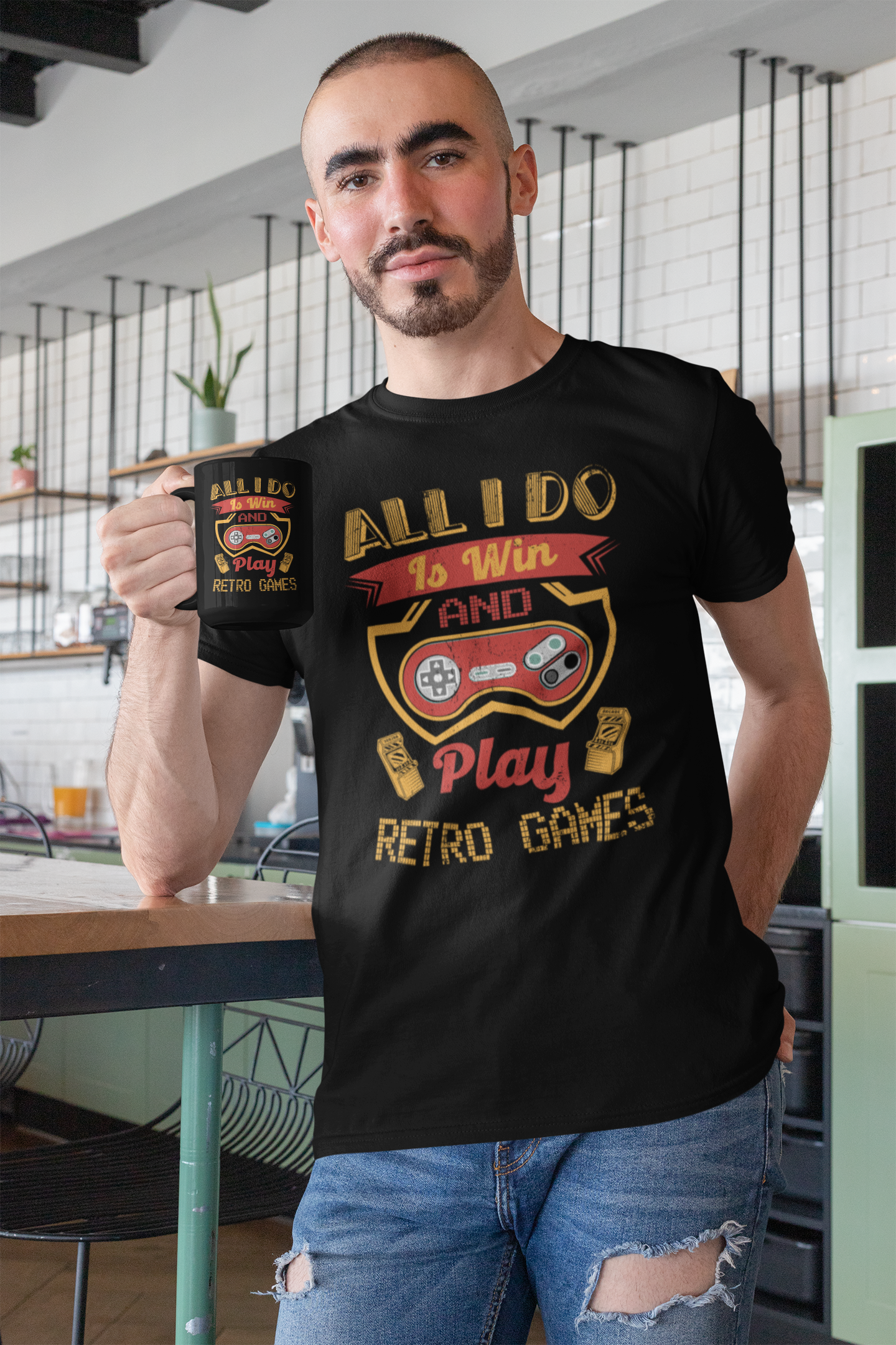 All I Do is Win and Play Retro Games Shirt product thumbnail image
