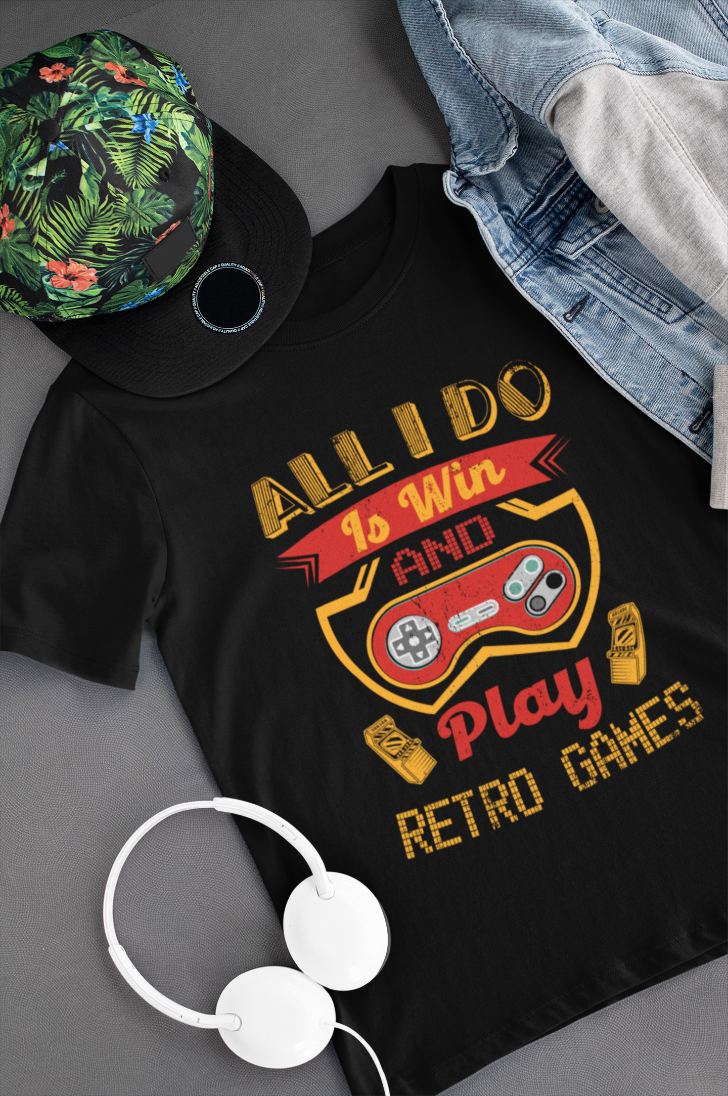 All I Do is Win and Play Retro Games Shirt product thumbnail image