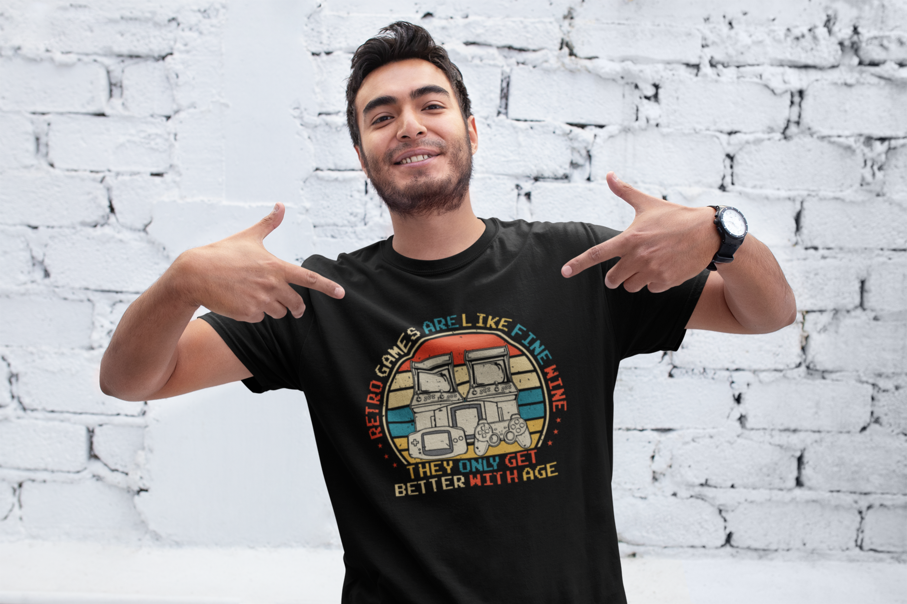 Retro Games Are Like Fine Wine They Only Get Better with Age Shirt product thumbnail image