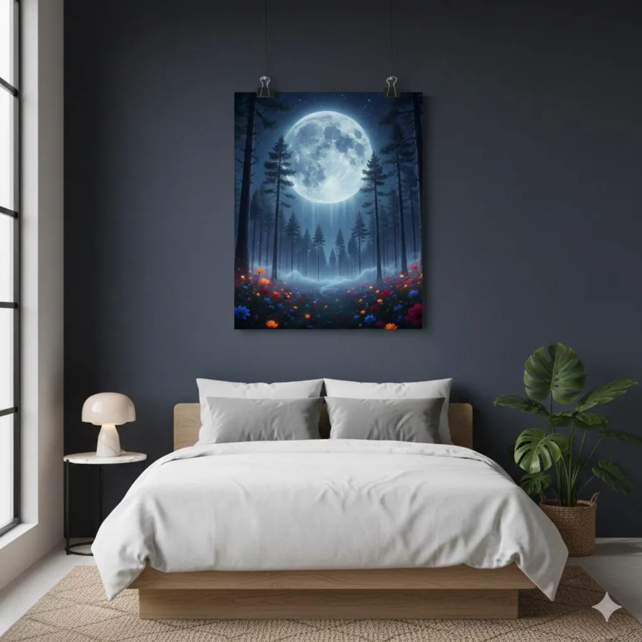 Mystical Moonlit Forest Poster