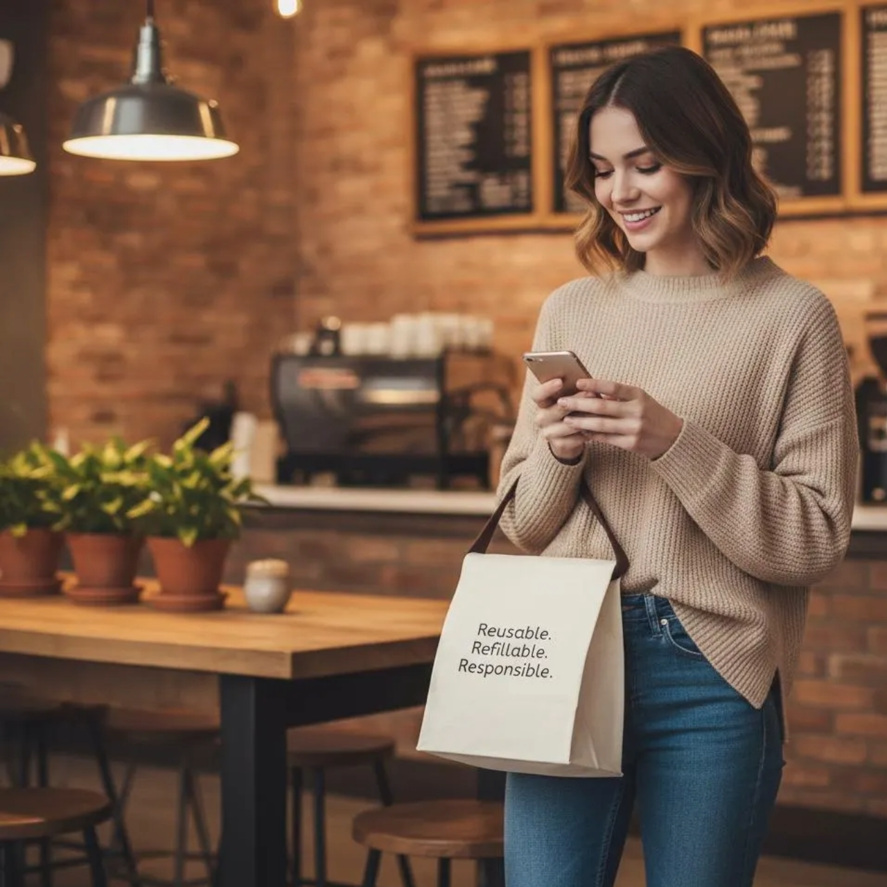Canvas Lunch Bag with Strap
