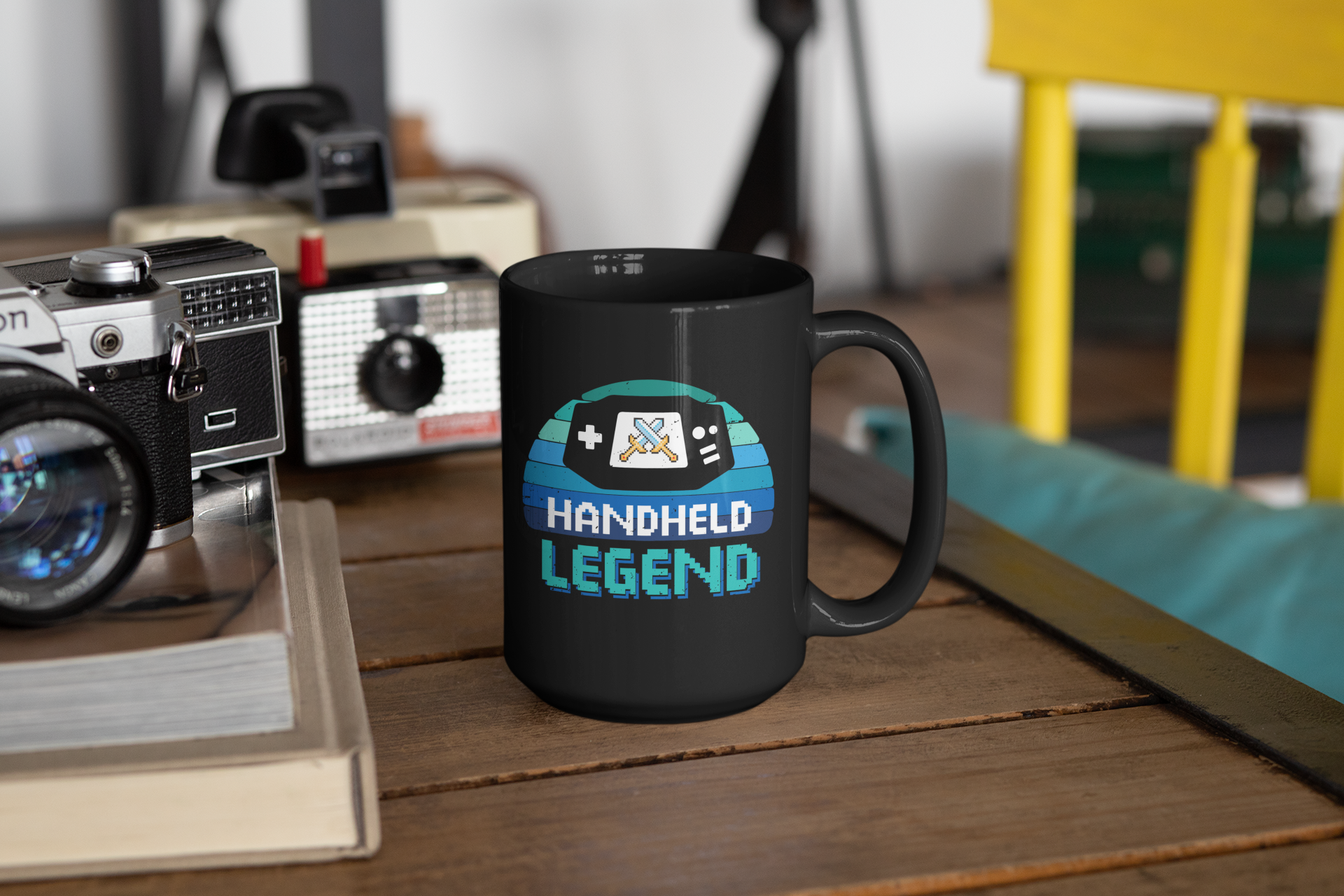 Handheld Legend Black Mug, 15oz