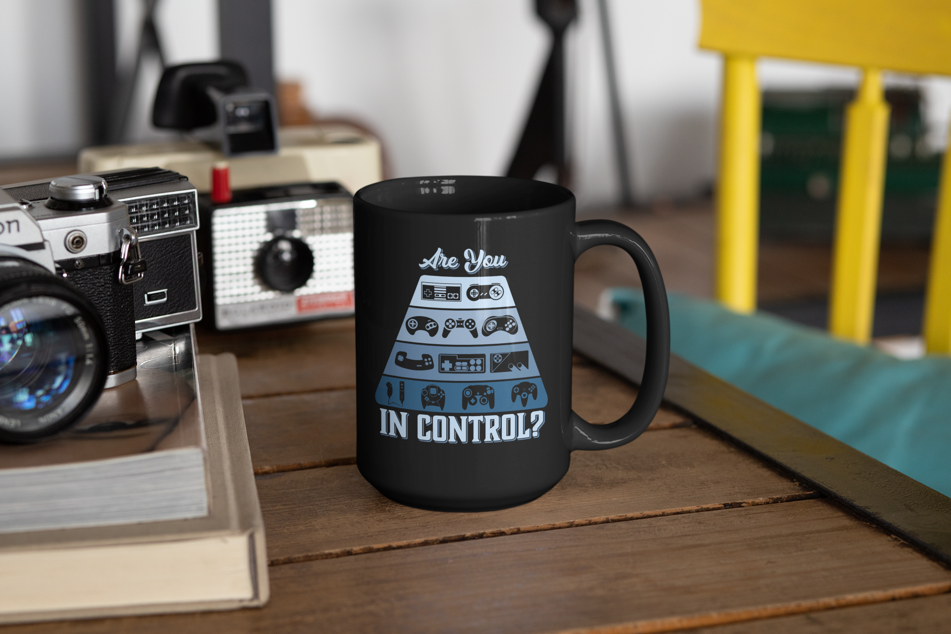 Are You in Control Black Mug, 15oz product thumbnail image Are You in Control Black Mug, 15oz product thumbnail image
