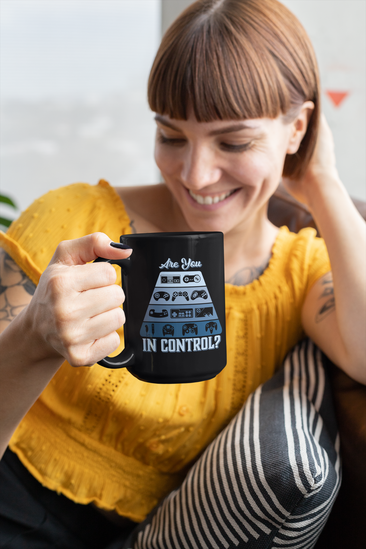 Are You in Control Black Mug, 15oz product thumbnail image Are You in Control Black Mug, 15oz product thumbnail image