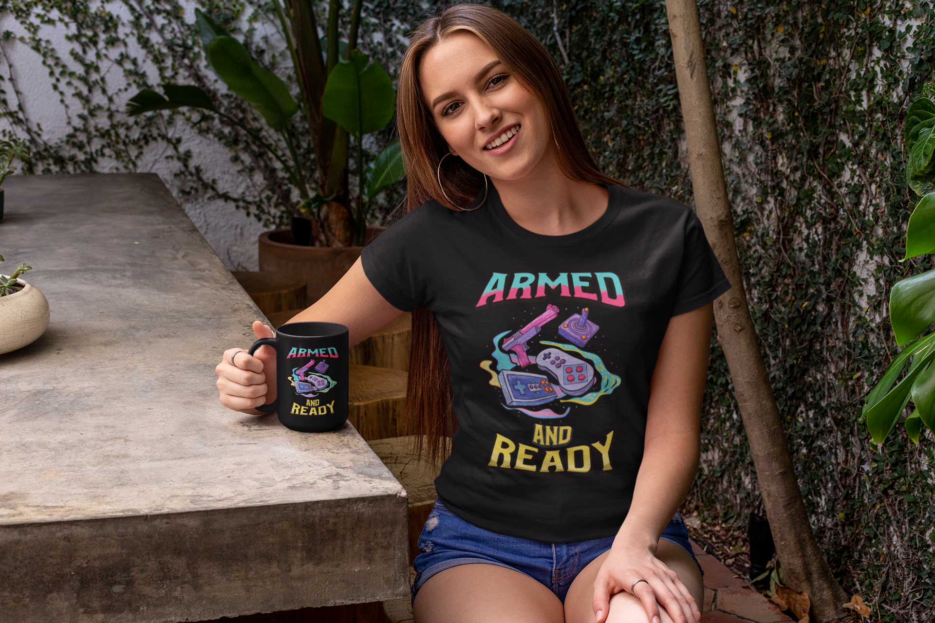 Armed and Ready Black Mug, 15oz product thumbnail image Armed and Ready Black Mug, 15oz product thumbnail image