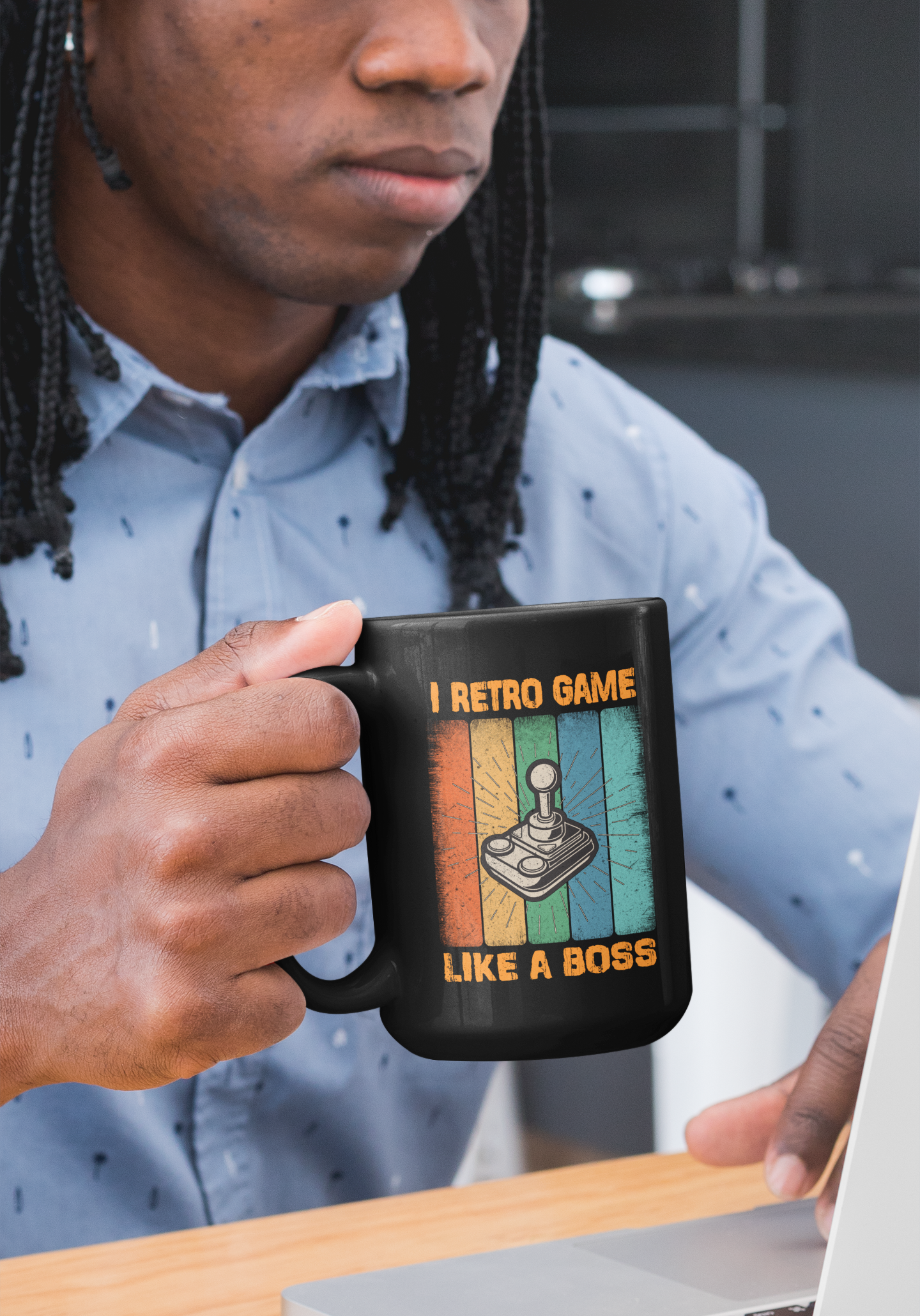 I Retro Game Like a Boss Black Mug, 15oz product thumbnail image