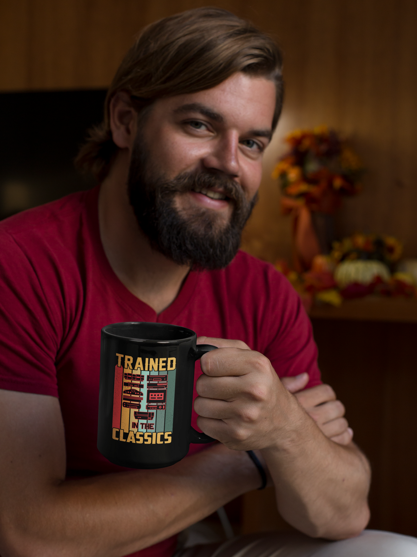 Trained in the Classics Black Mug, 15oz product thumbnail image