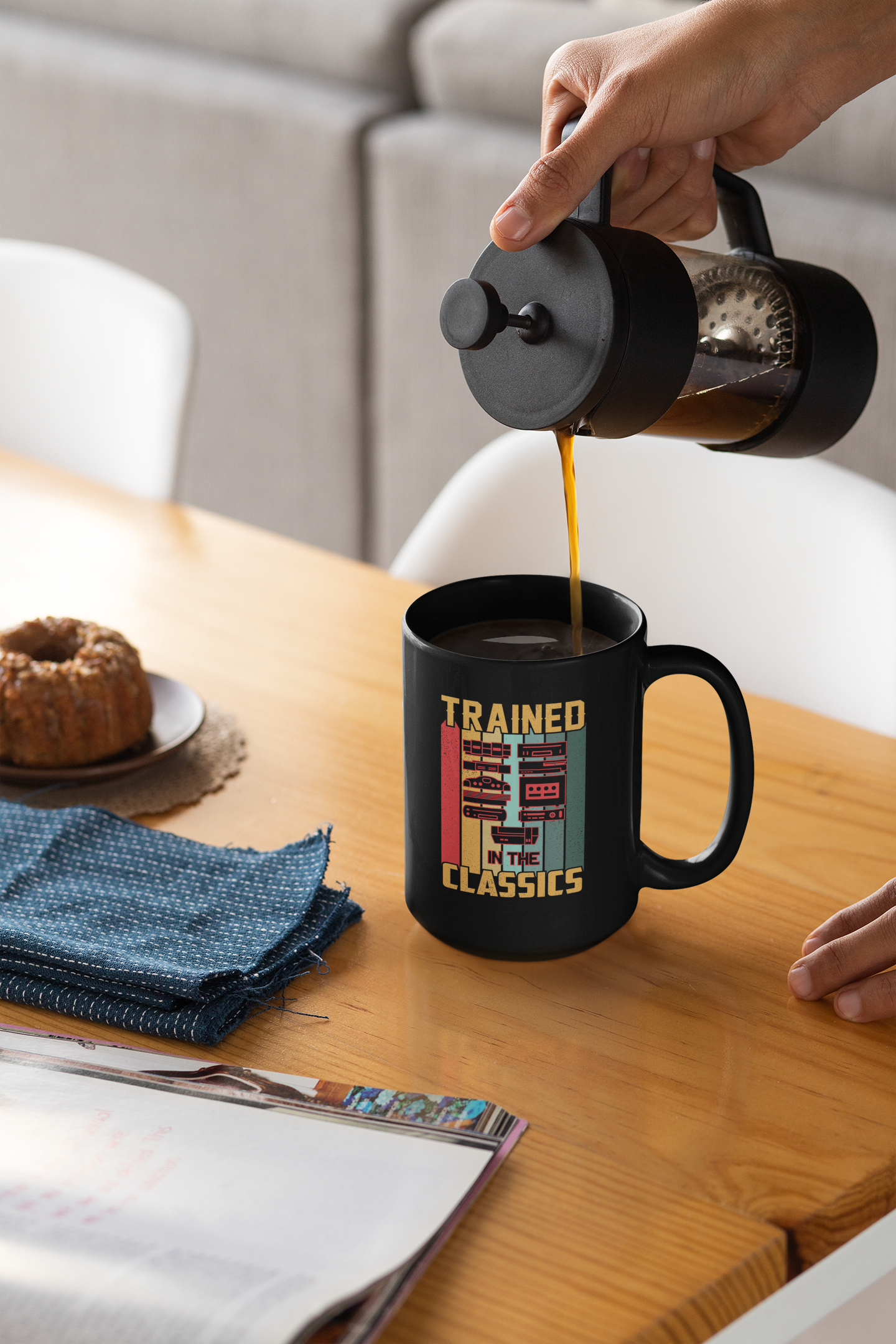 Trained in the Classics Black Mug, 15oz product thumbnail image