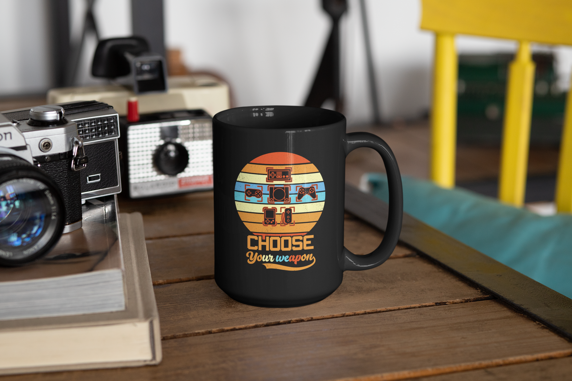 Choose Your Weapon Black Mug, 15oz product thumbnail image